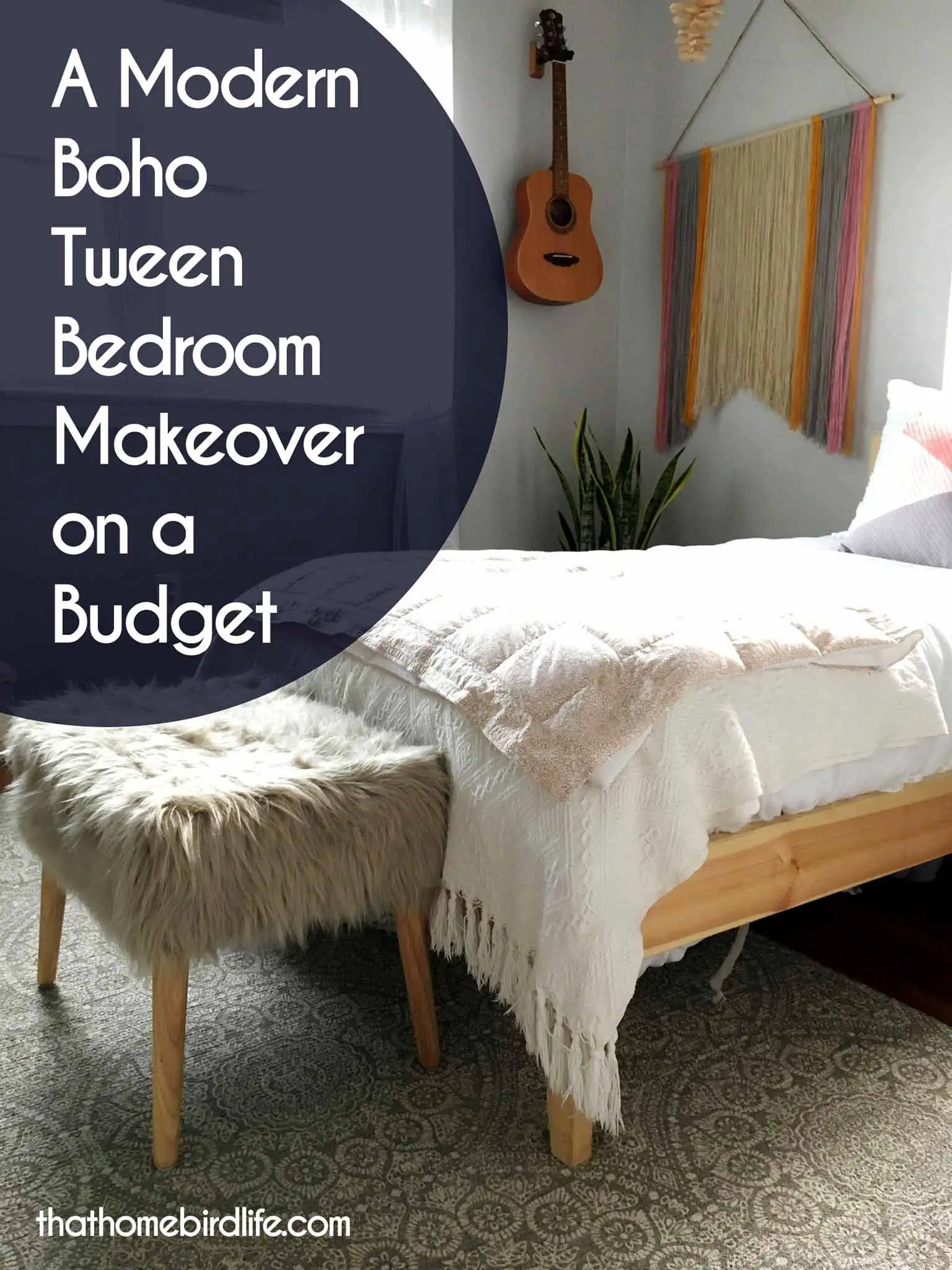 A modern boho tween bedroom makeover on a budget - That Homebird Life Blog