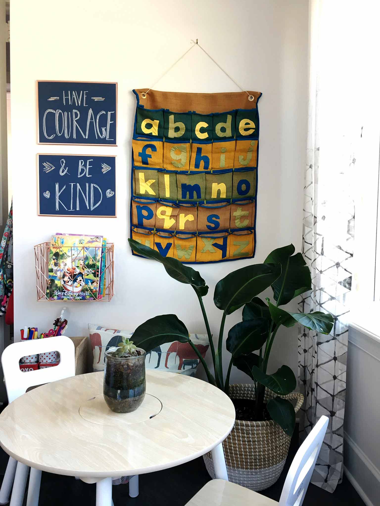 Kids art and craft table - playroom house tour - That Homebird Life Blog