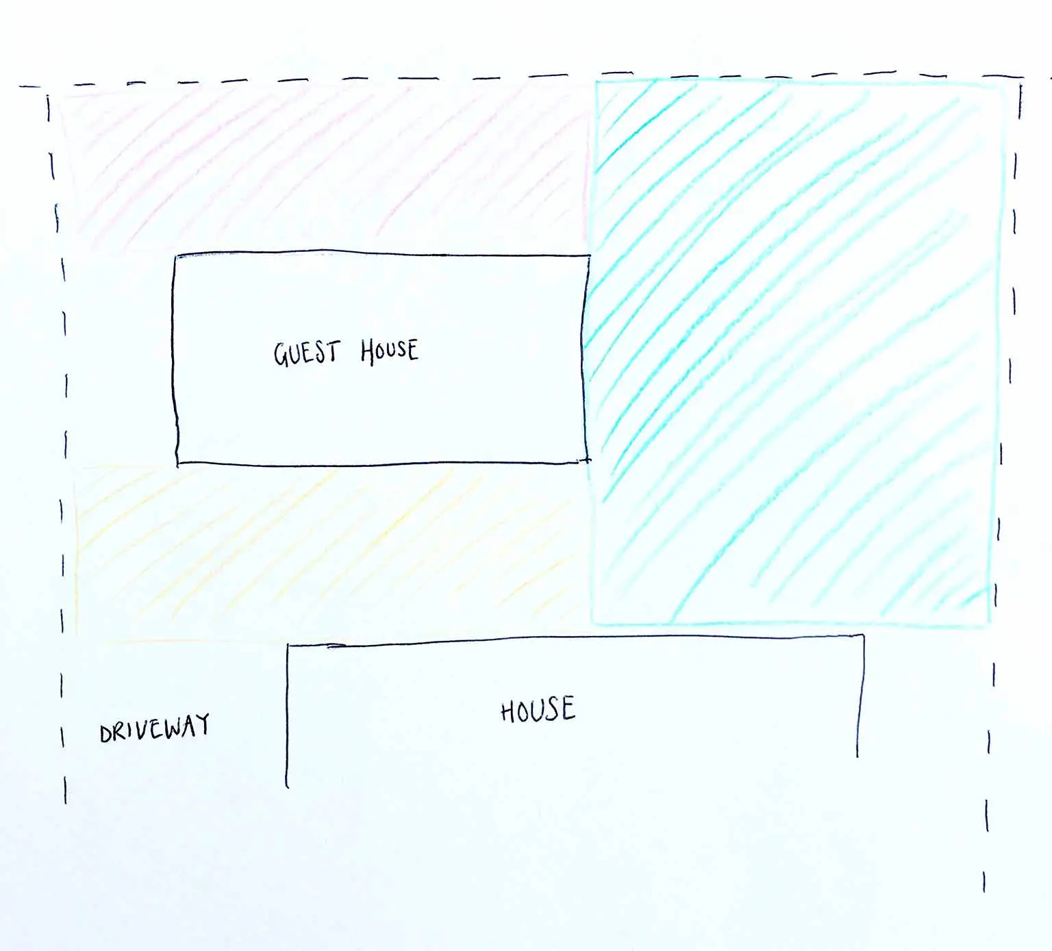 Diagram of our backyard layout - How we planned our backyard space - That Homebird Life Blog