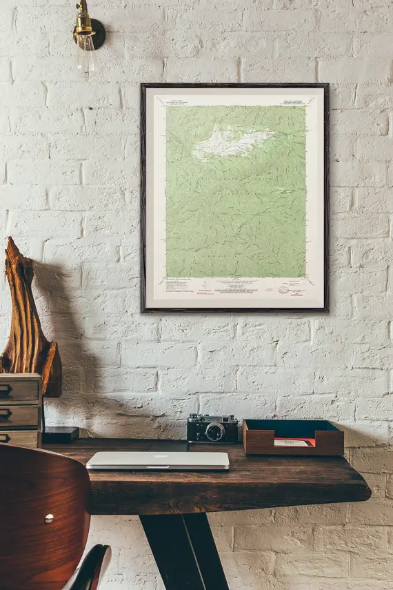 Master Bedroom Etsy Finds Vintage National Park Map - The One Room Challenge - That Homebird Life Blog