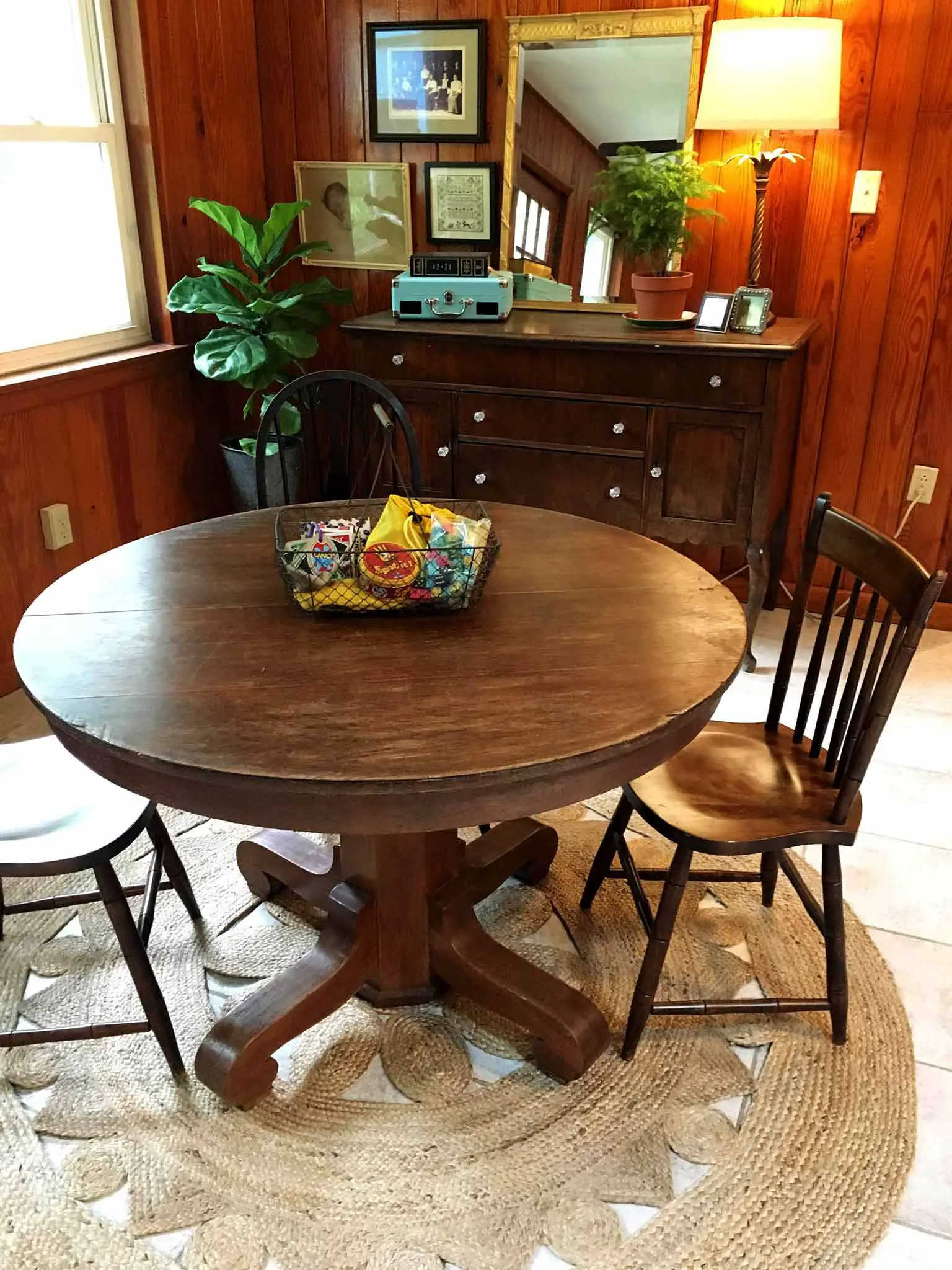 Games table - A Cozy & Eclectic Bonus Room Makeover - That Homebird Life Blog