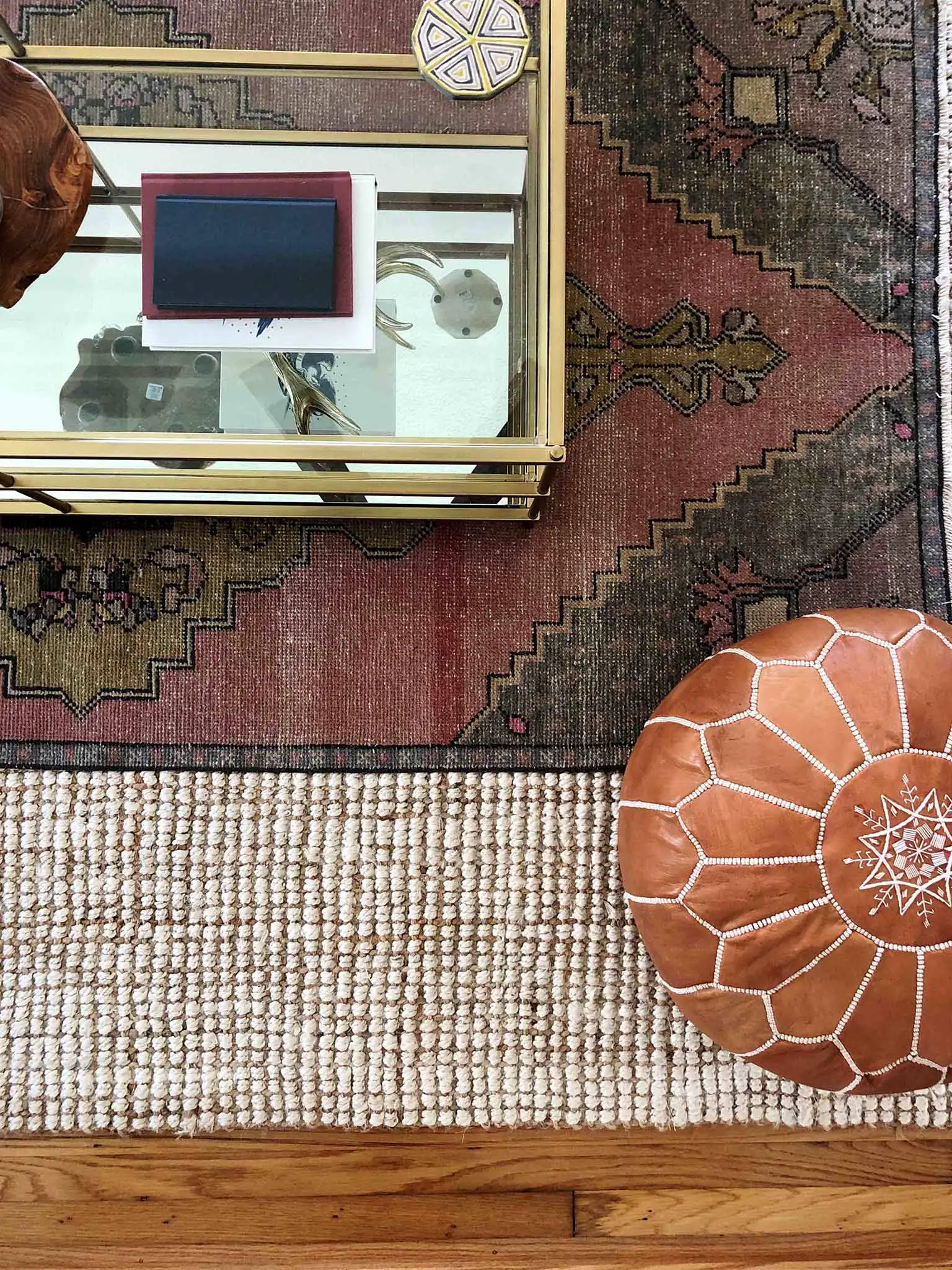Layered and cozy living room - Vintage Turkish Rug - That Homebird Life Blog
