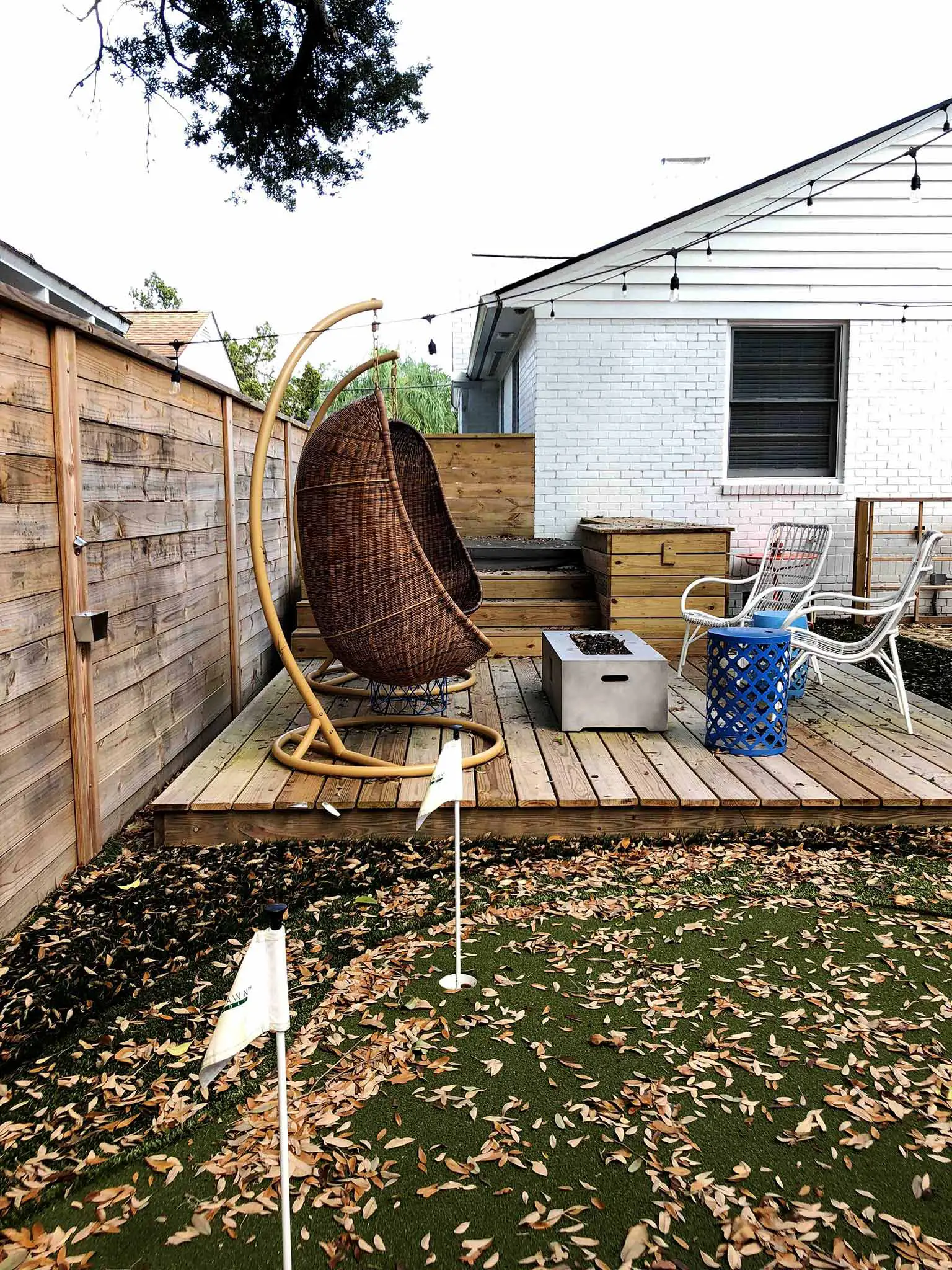 Current situation - deck, synlawn and hot tub - That Homebird Life Blog