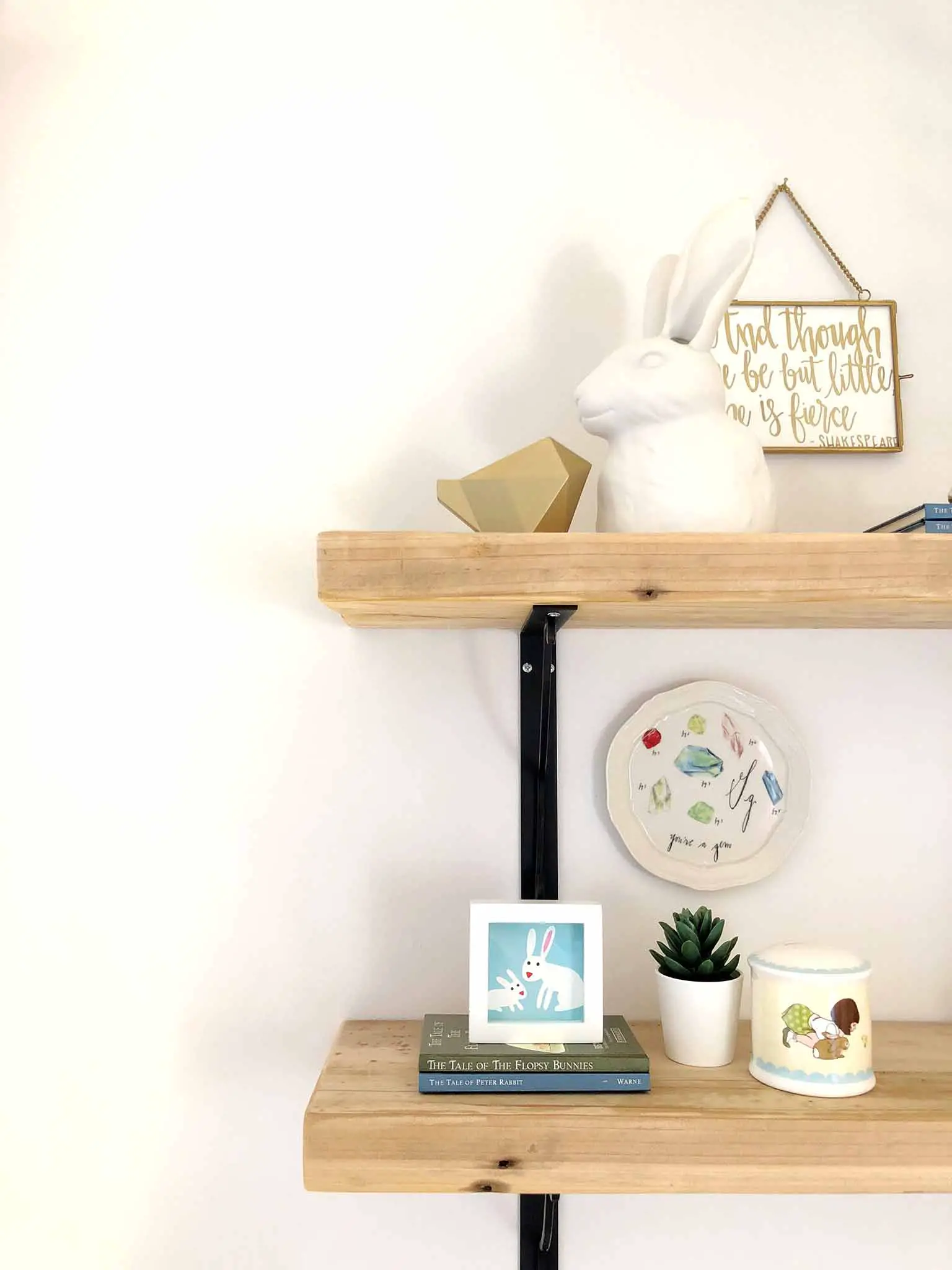 Sneak peek of shelf styling - Guest Participant of the One Room Challenge - That Homebird Life Blog