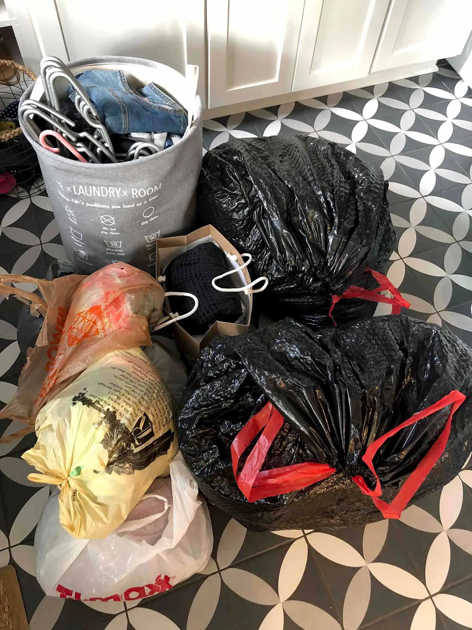 Pile of clothing donations