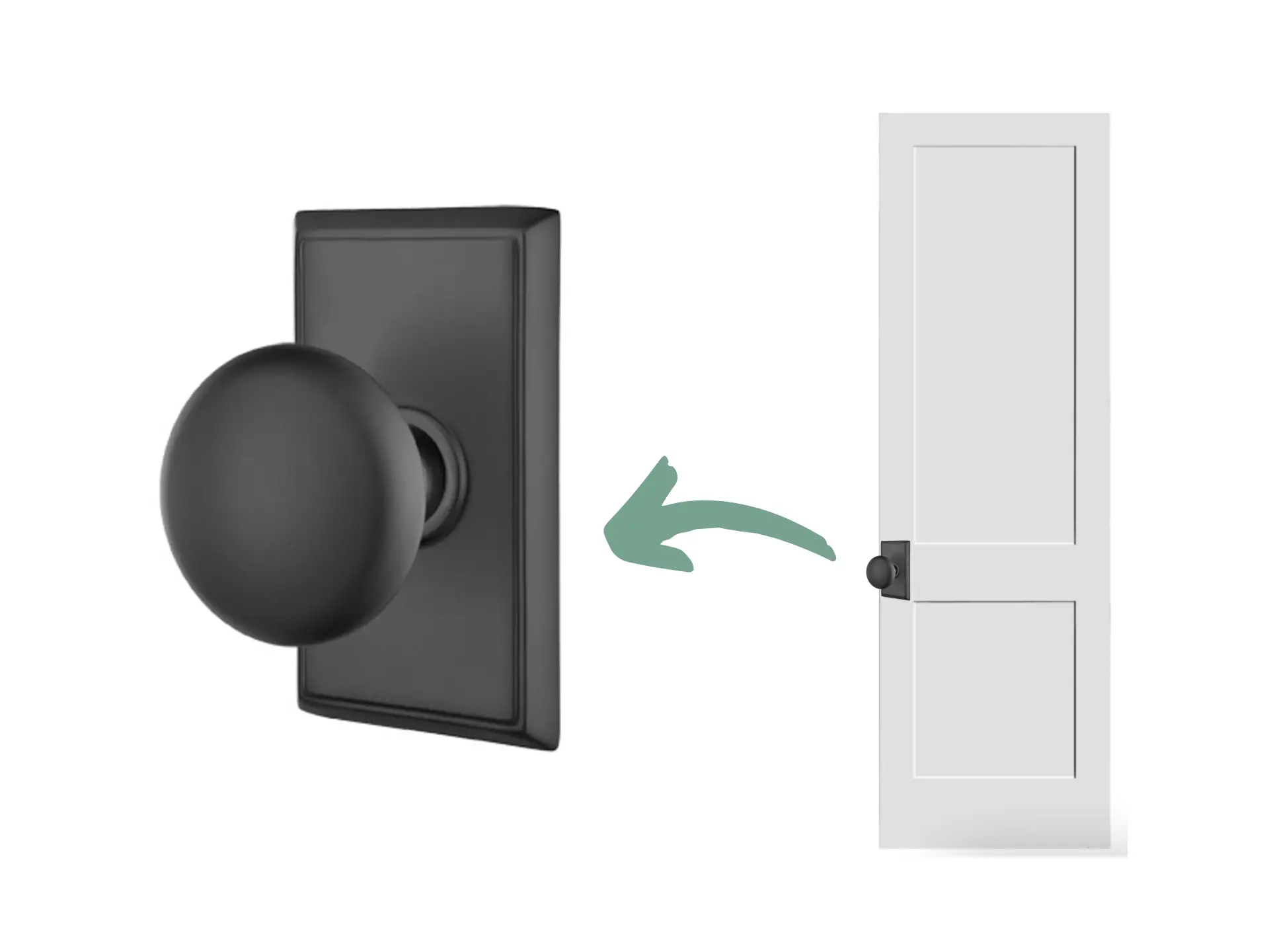 door knob with 2 panel door