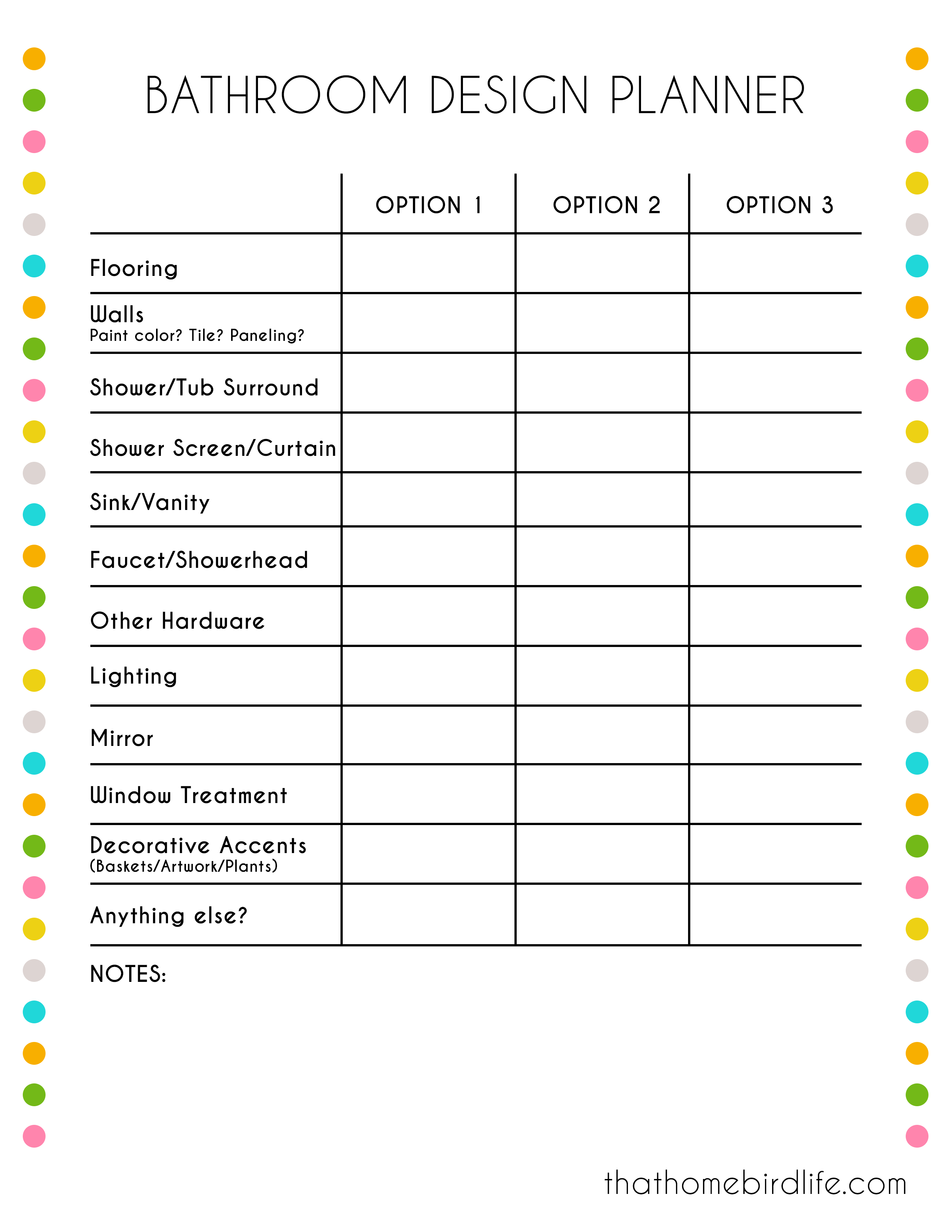 Bathroom design planner printable - That Homebird Life Blog