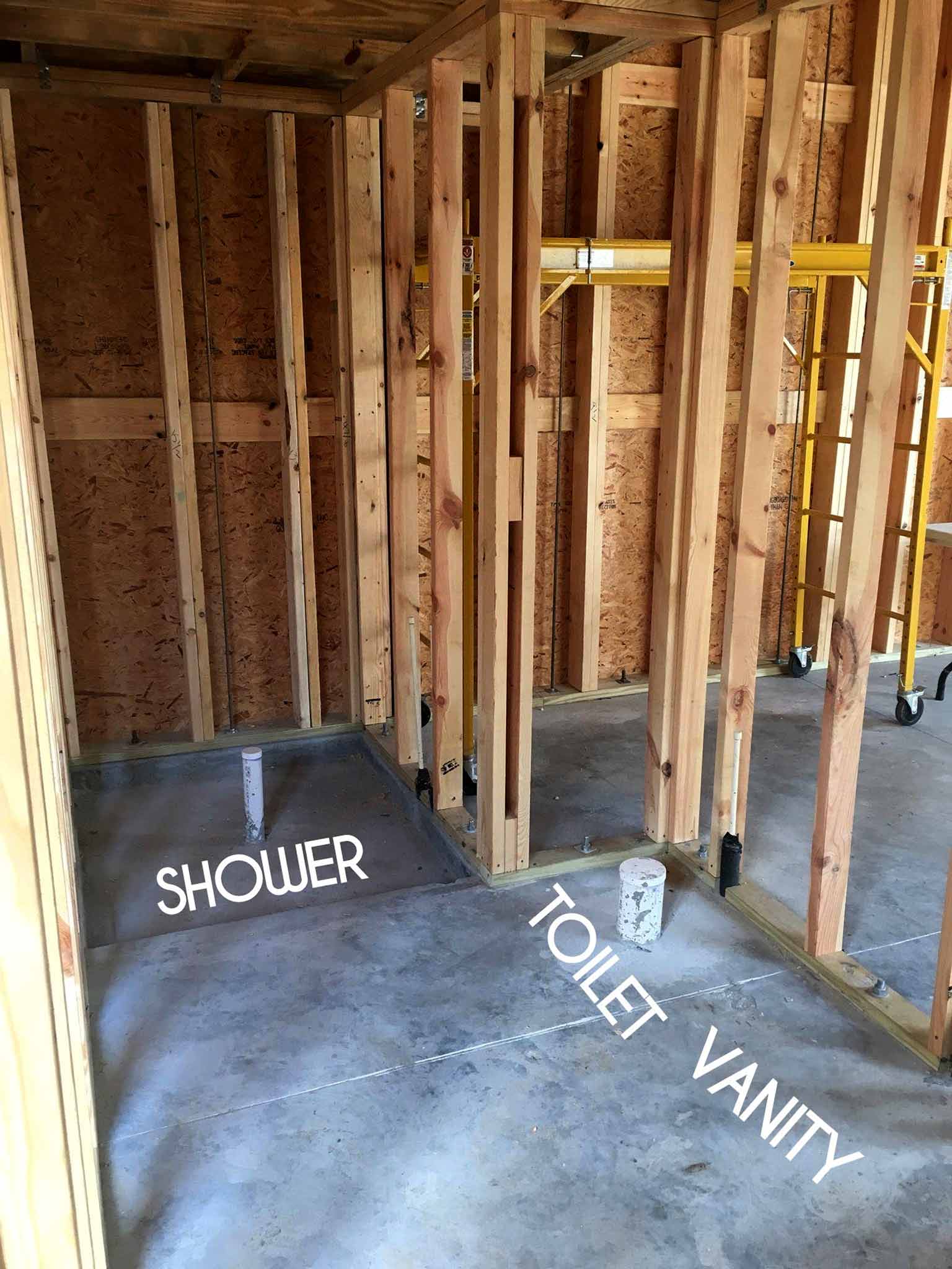 Bathroom - guest house construction progress - That Homebird Life Blog