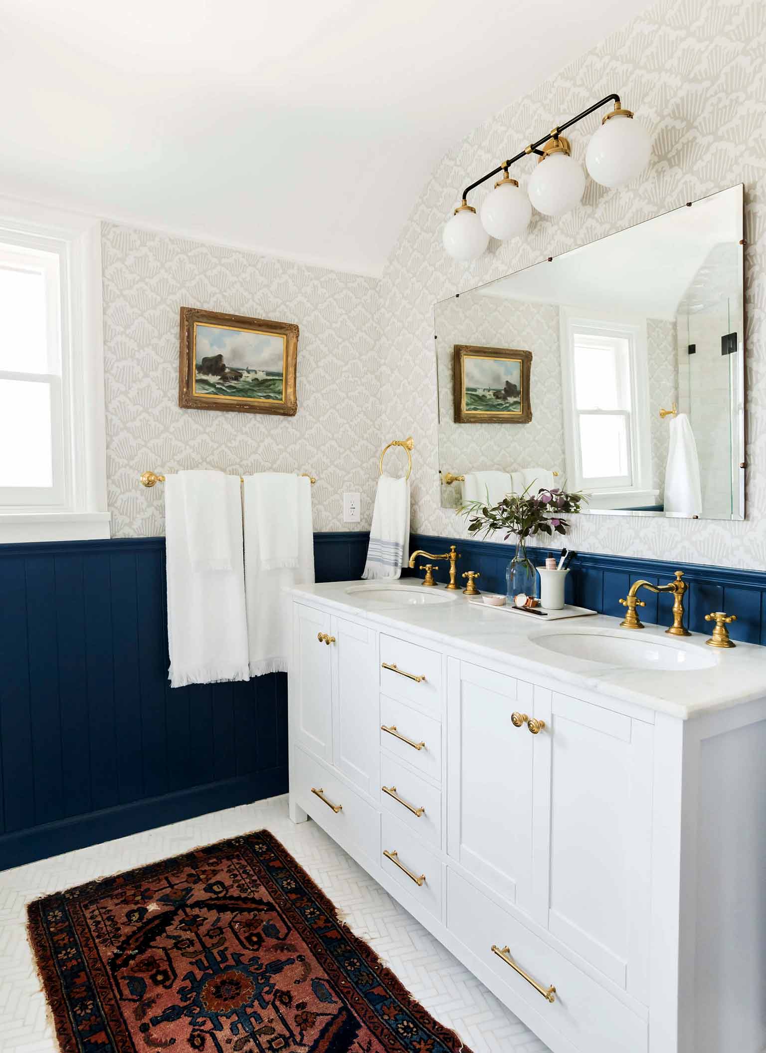 Modern Navy Laundry Room Reveal - BREPURPOSED