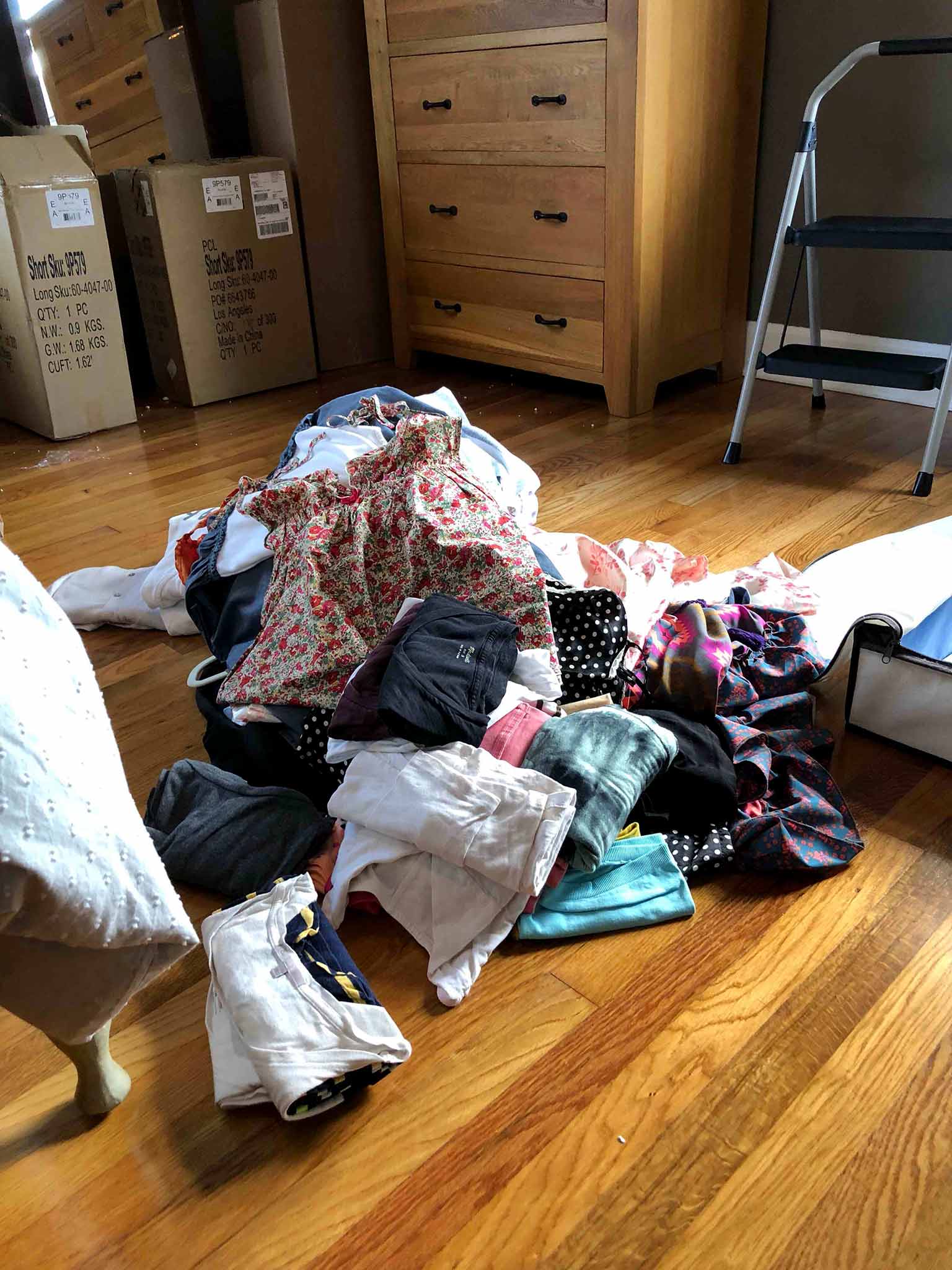 Master Bedroom Progress Konmari Clothing - The One Room Challenge - That Homebird Life Blog