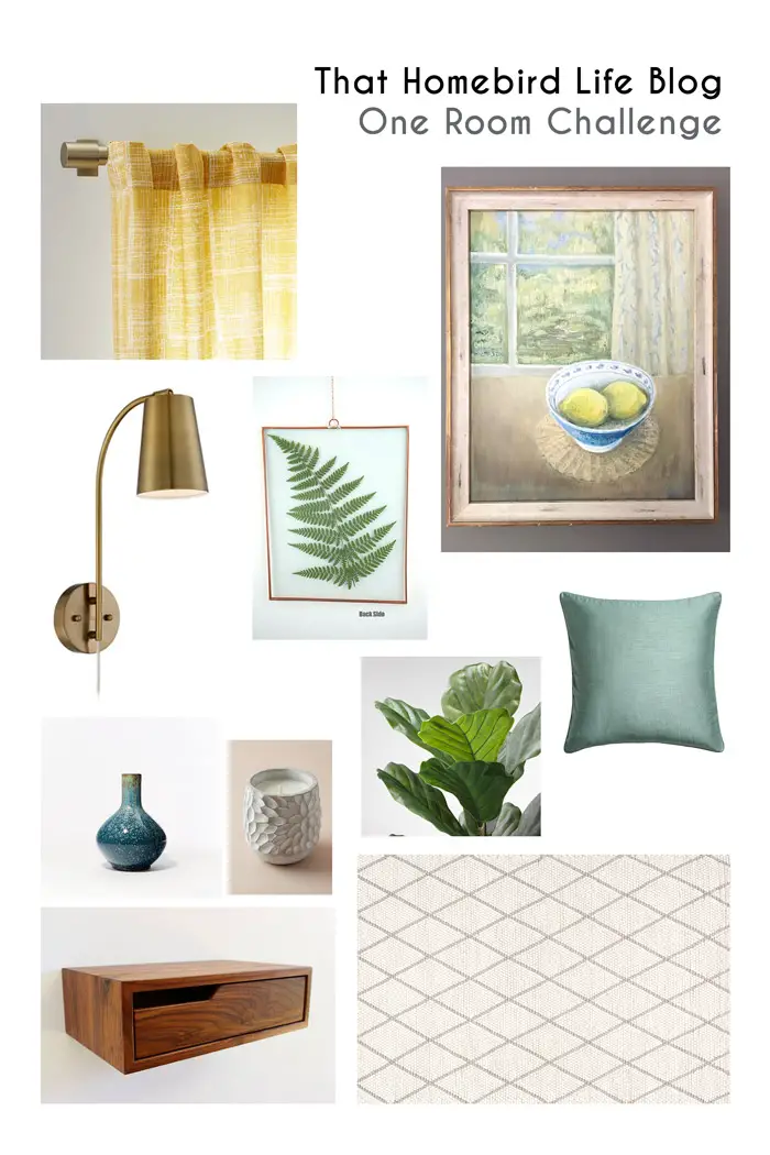 Master Bedroom Moodboard - Guest Participant of the One Room Challenge - That Homebird Life Blog