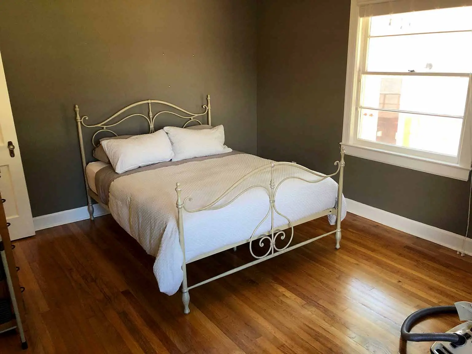 Master Bedroom Progress bed frame before - The One Room Challenge - That Homebird Life Blog