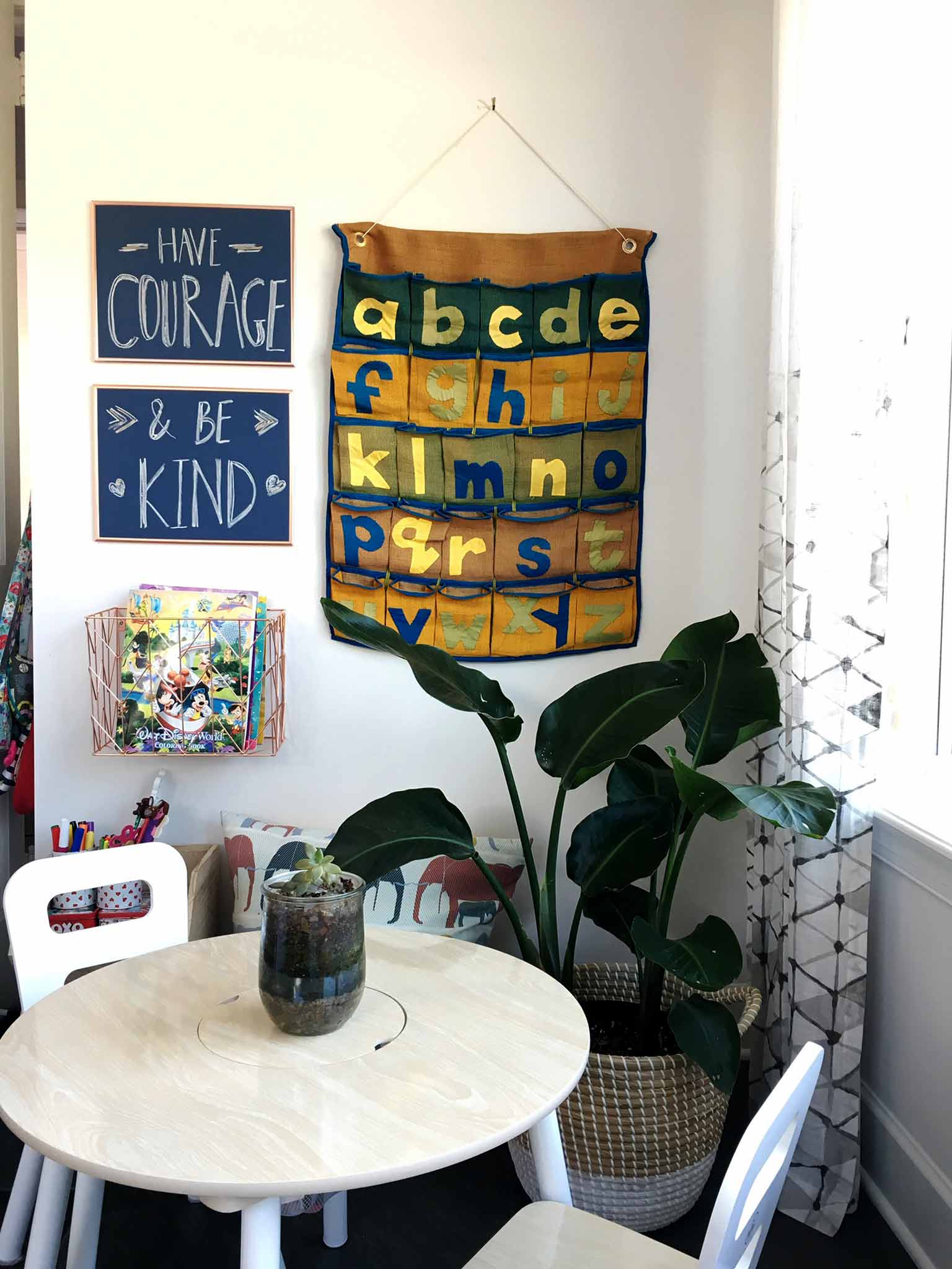 Kids playroom with small table and chairs