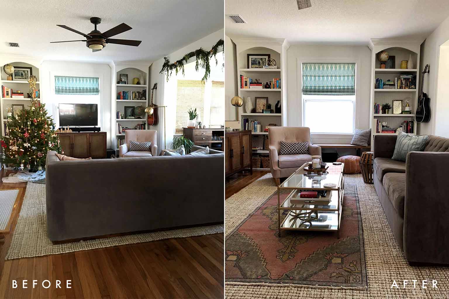 Living Room Before and After - The One Room Challenge - That Homebird Life Blog