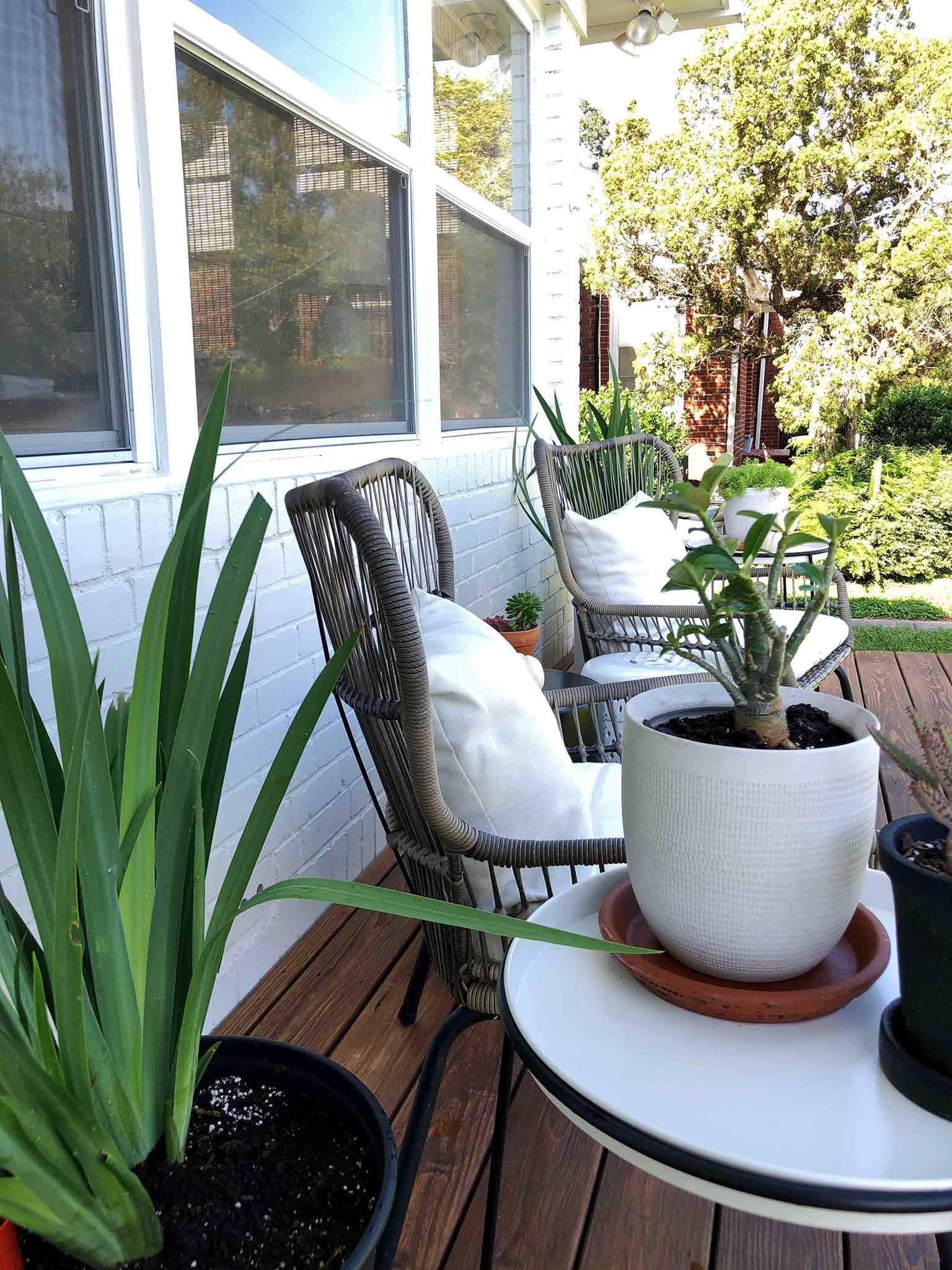 Iris planters - Front porch fall makeover reveal - That Homebird Life Blog