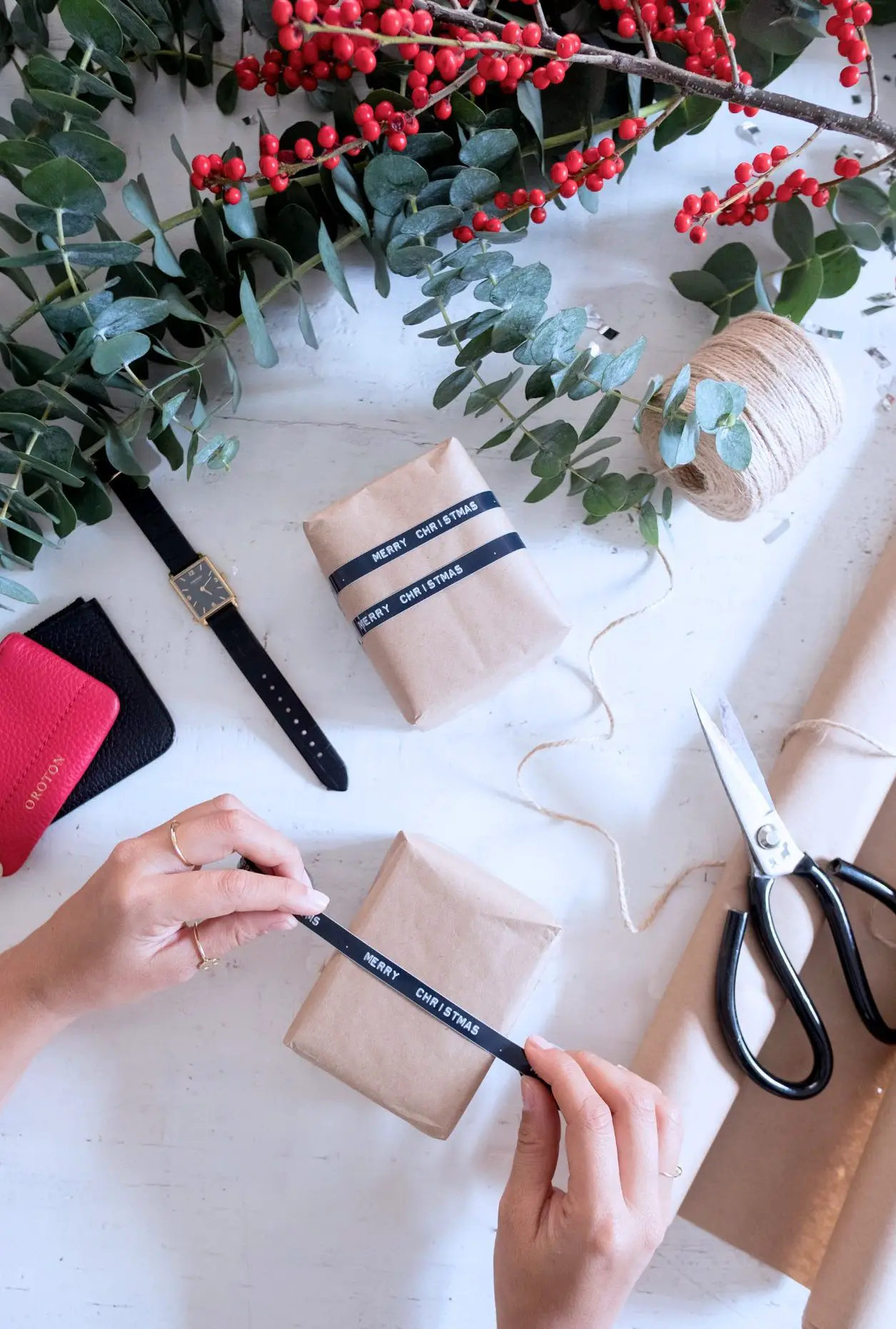 Using a label maker for gift wrapping - That Homebird Life Blog