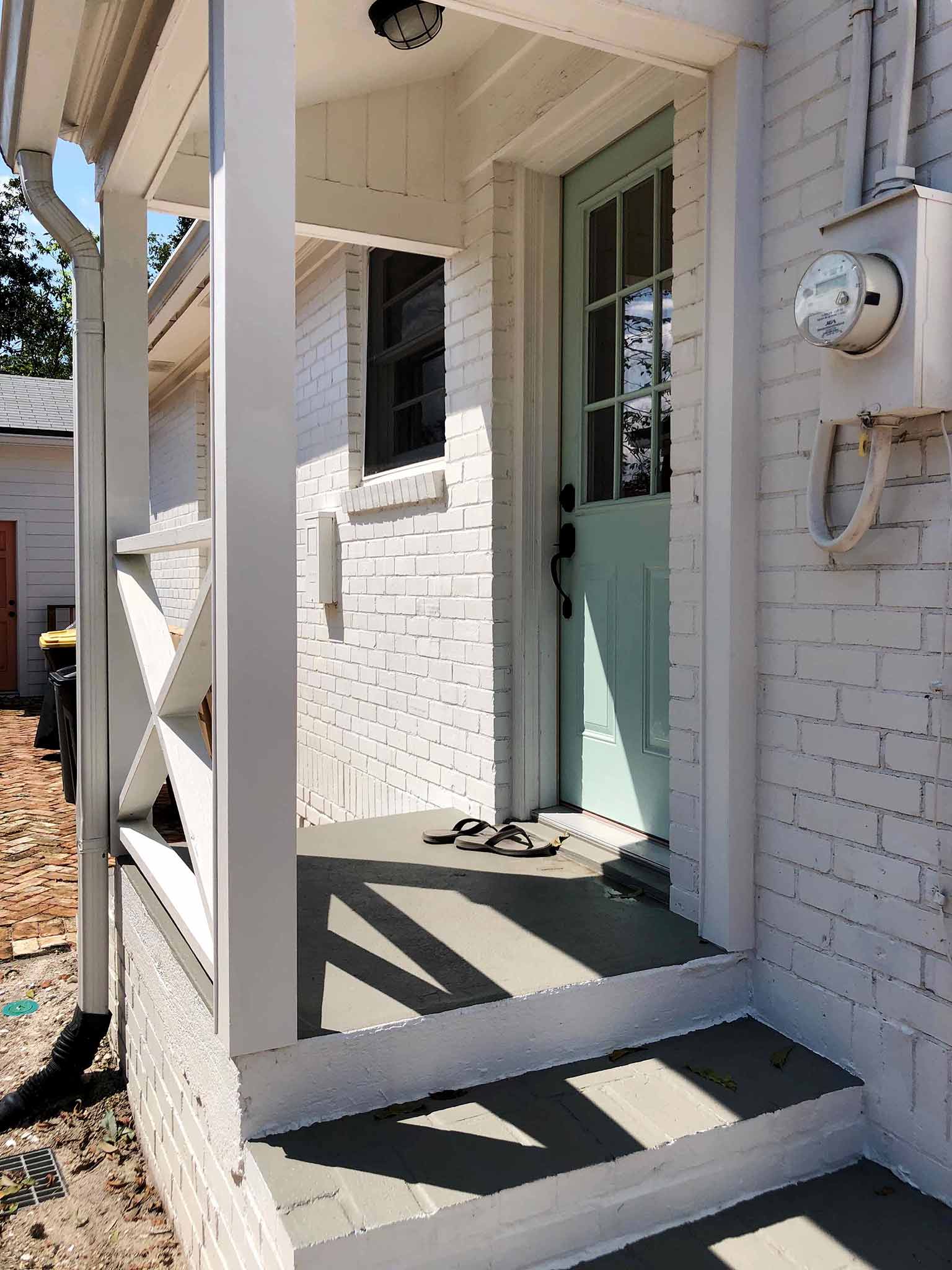 Current situation - side porch and steps - That Homebird Life Blog