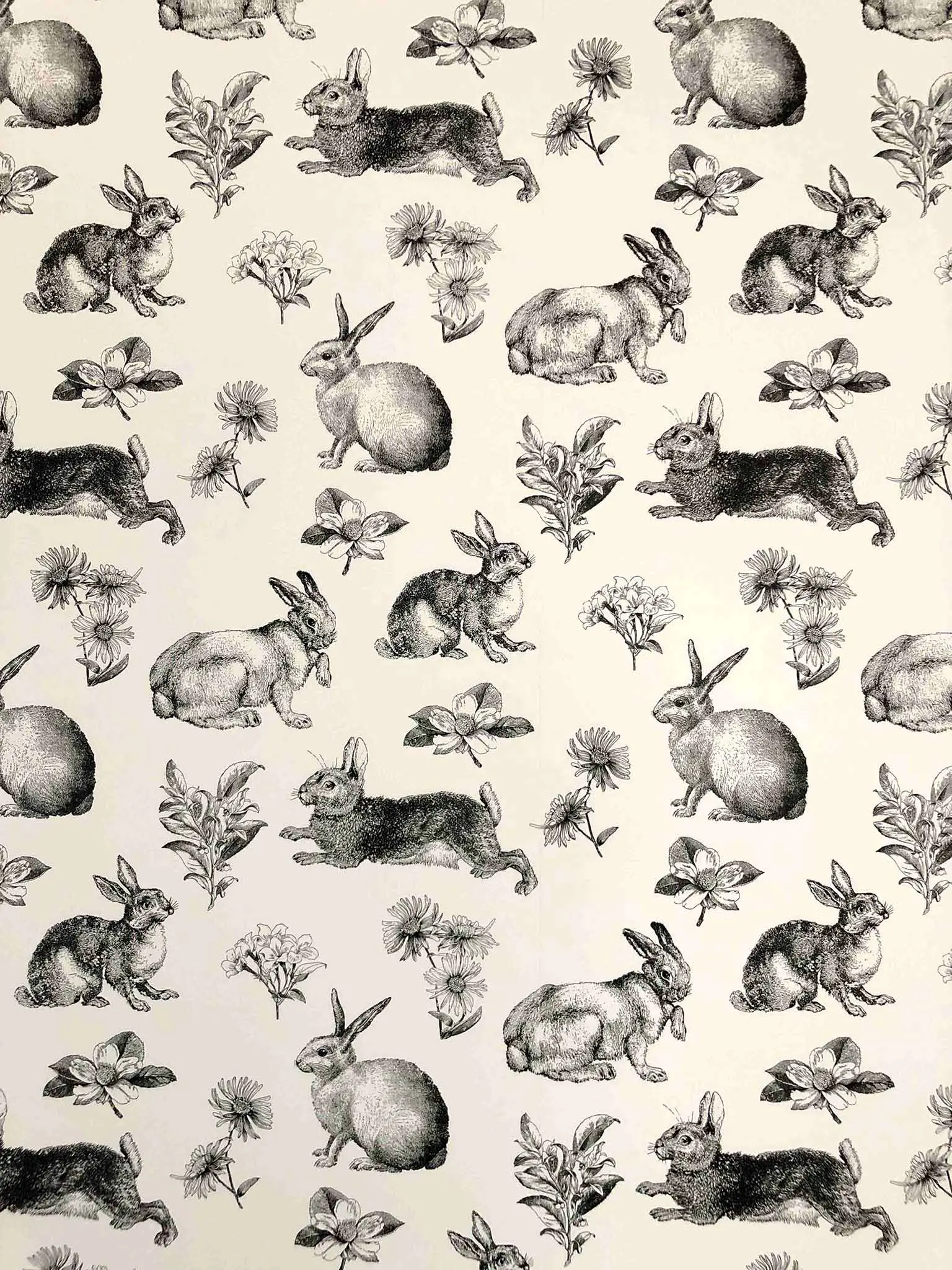 Toile lapin wallpaper - Guest Participant of the One Room Challenge - That Homebird Life Blog