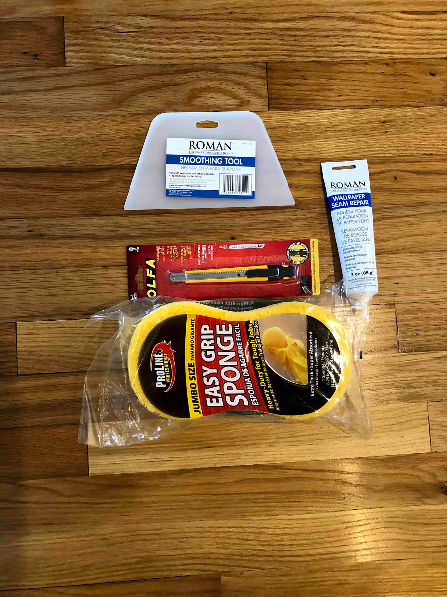 Tools for installing pre-pasted wallpaper - Guest Participant of the One Room Challenge - That Homebird Life Blog