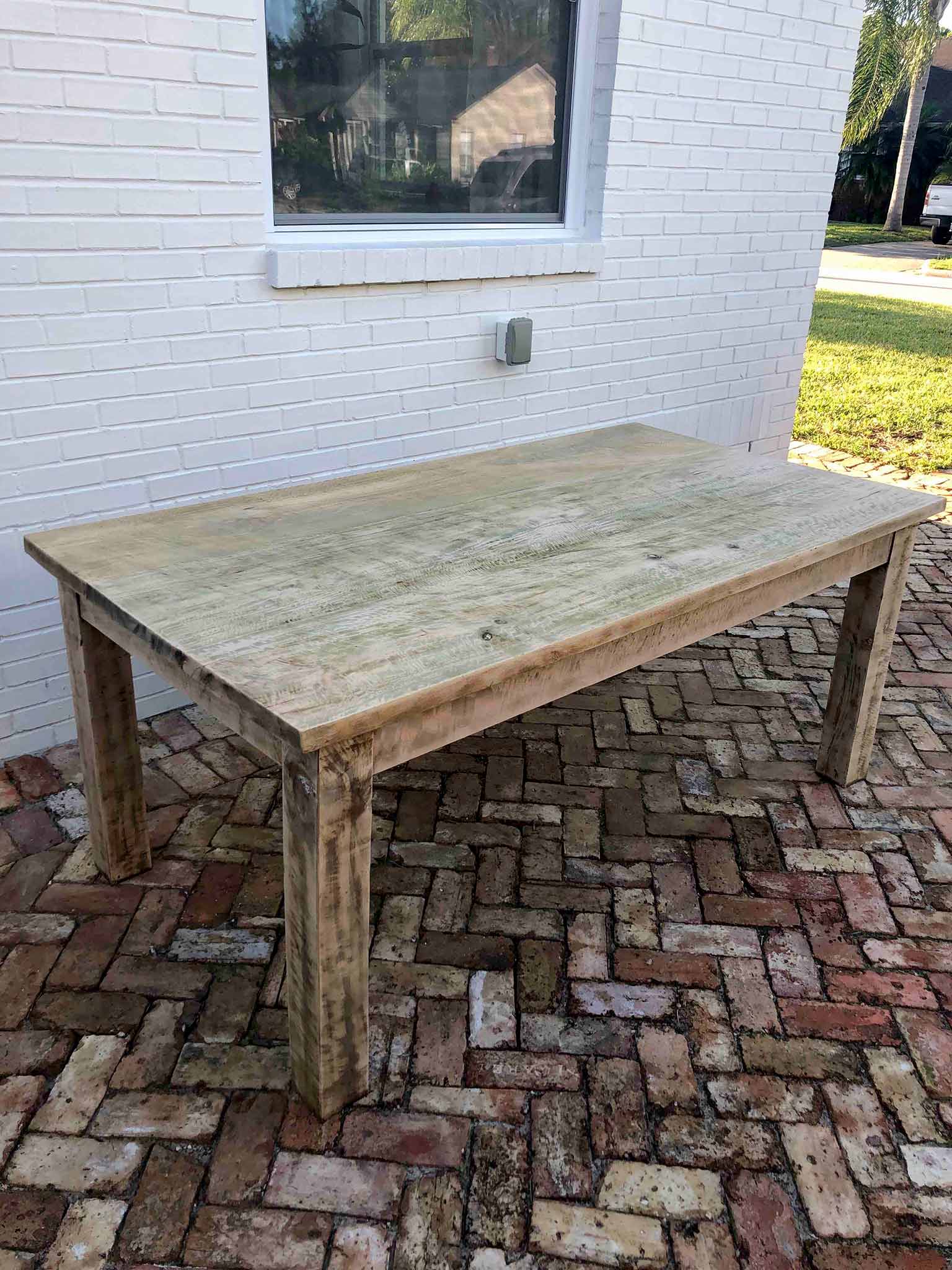 wood table after stripping