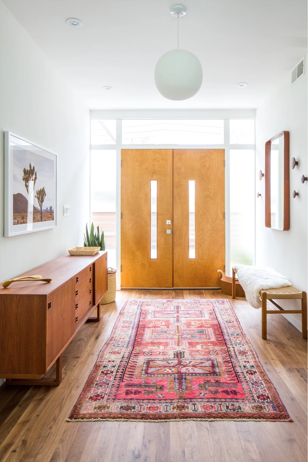 mid century modern entryway