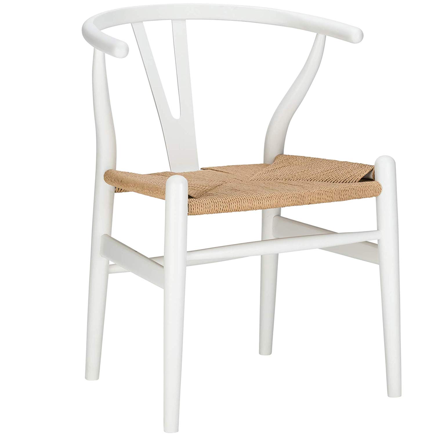 White wishbone dining chairs