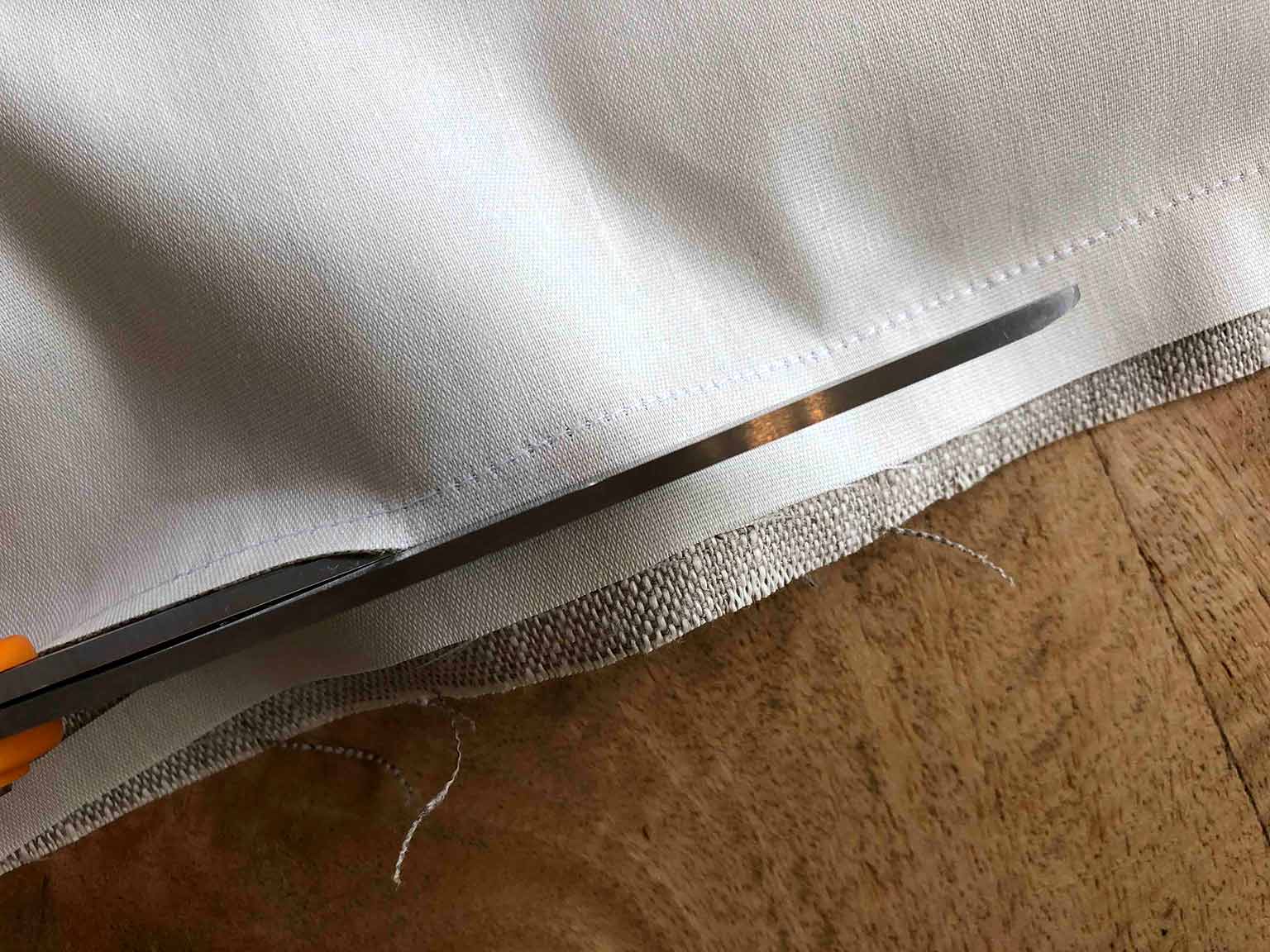 trimming fabric for roman shades