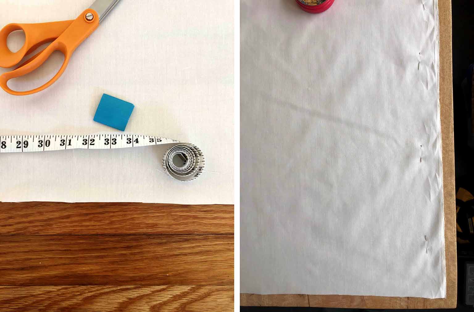 cutting fabric for roman shades