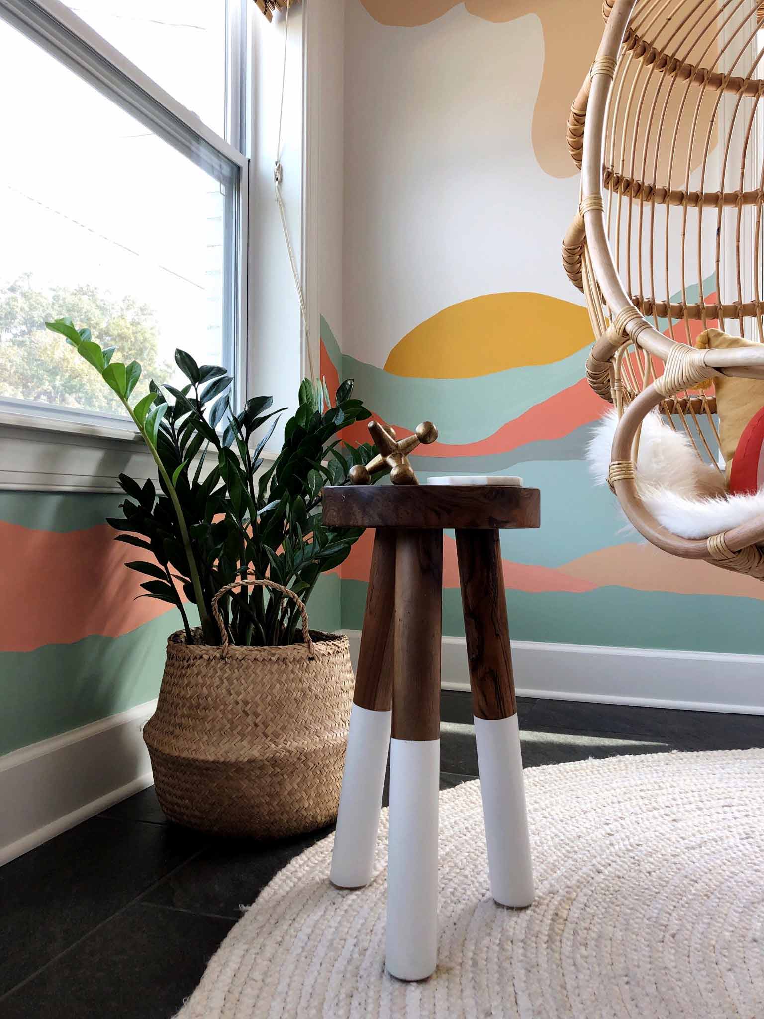 dip dyed stool as side table