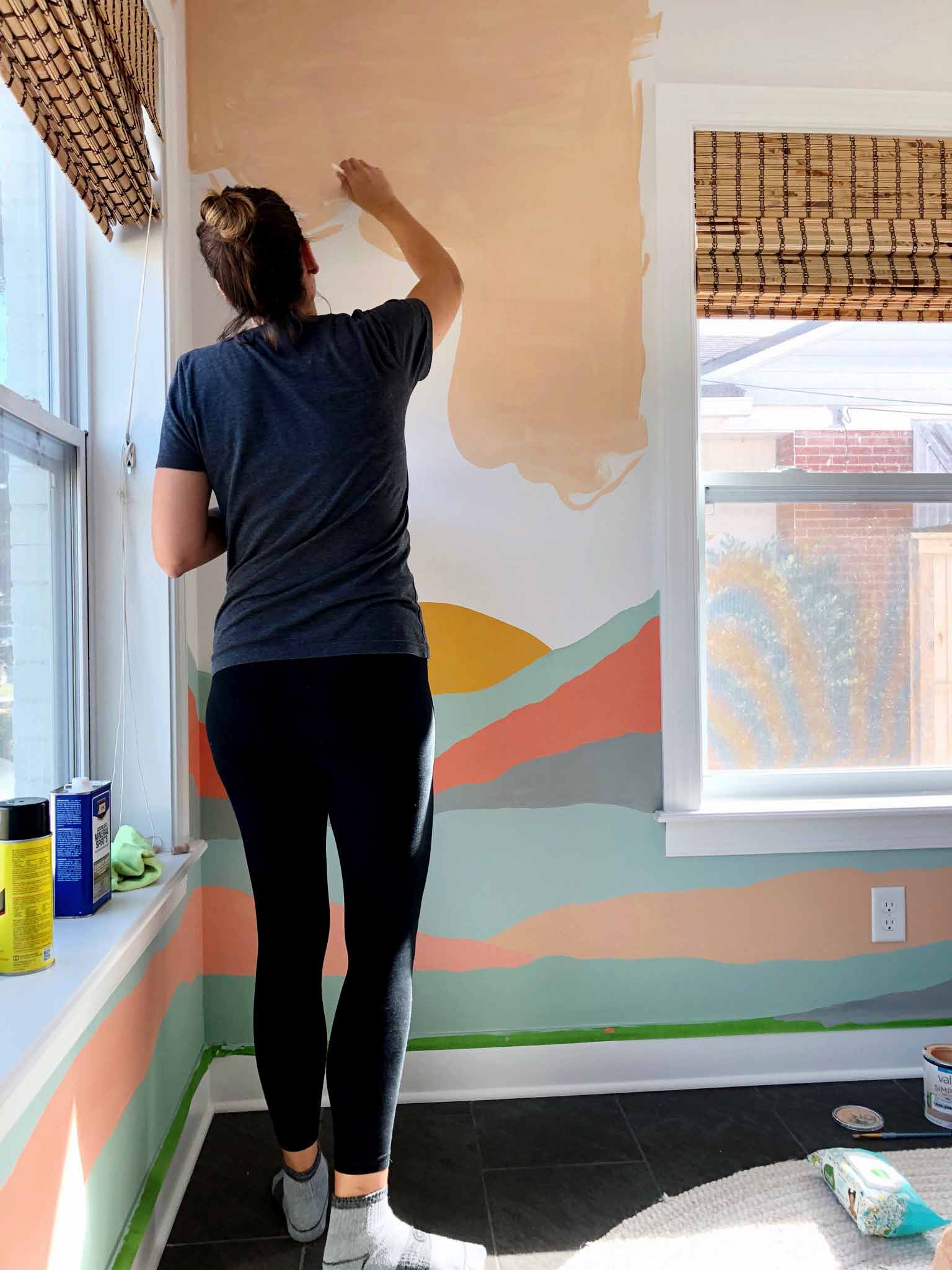 The Power of Paint: Adding Color to Our Playroom with a Modern Landscape Mural