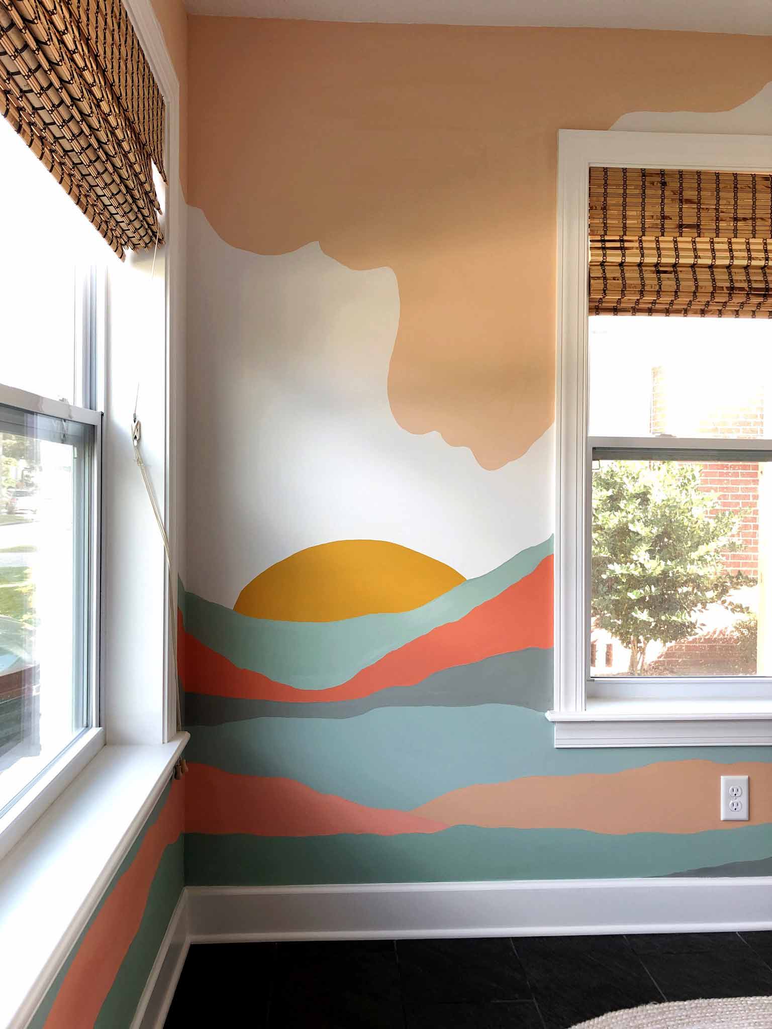 The Power of Paint: Adding Color to Our Playroom with a Modern Landscape Mural