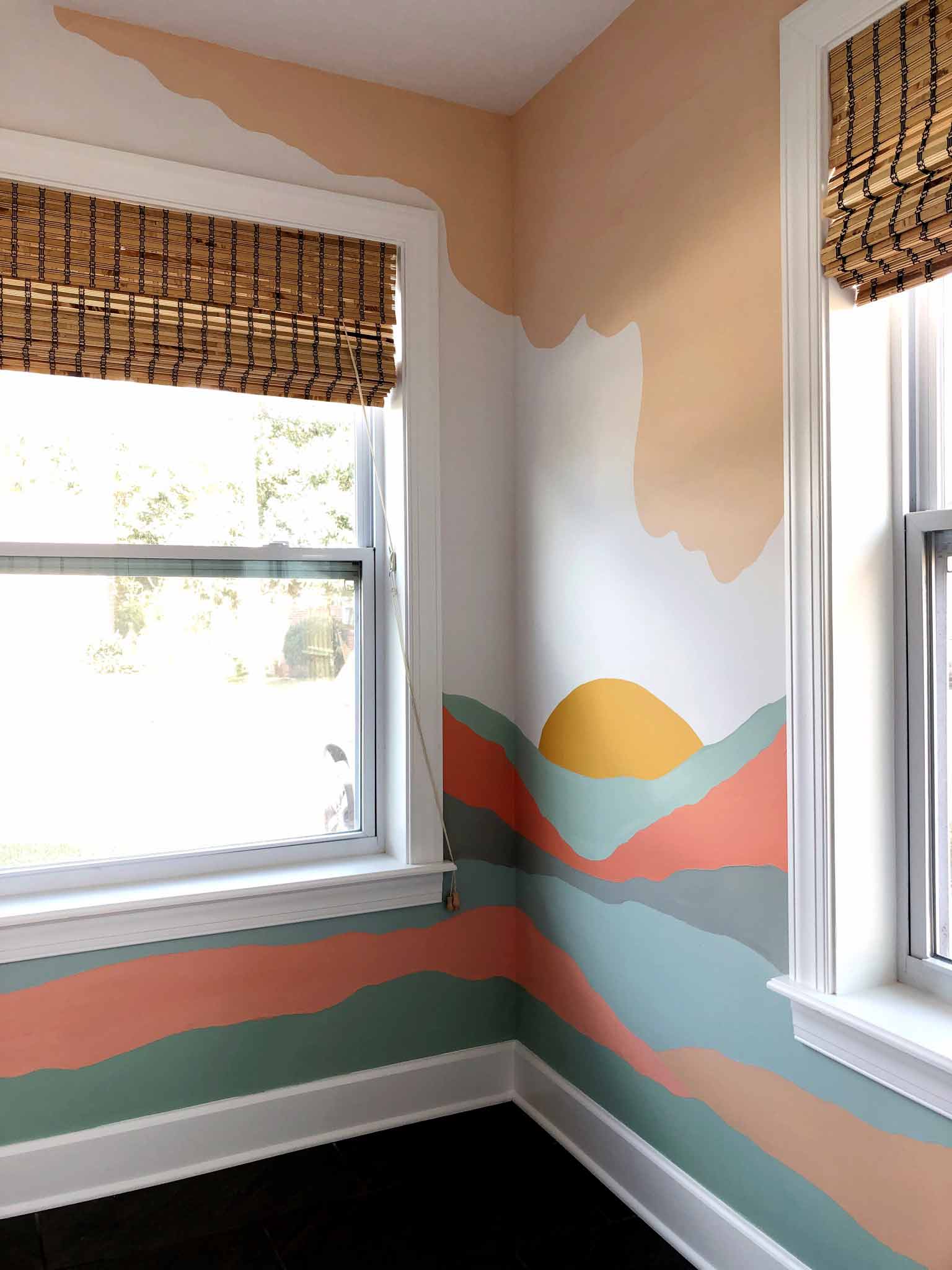 The Power of Paint: Adding Color to Our Playroom with a Modern Landscape Mural