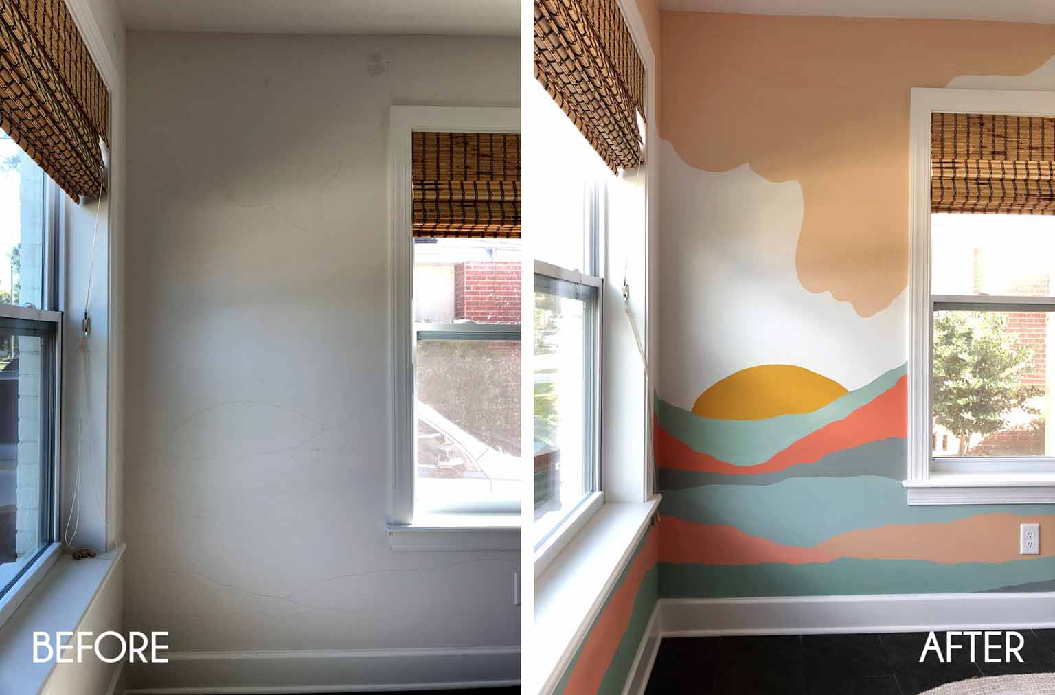 The Power of Paint: Adding Color to Our Playroom with a Modern Landscape Mural