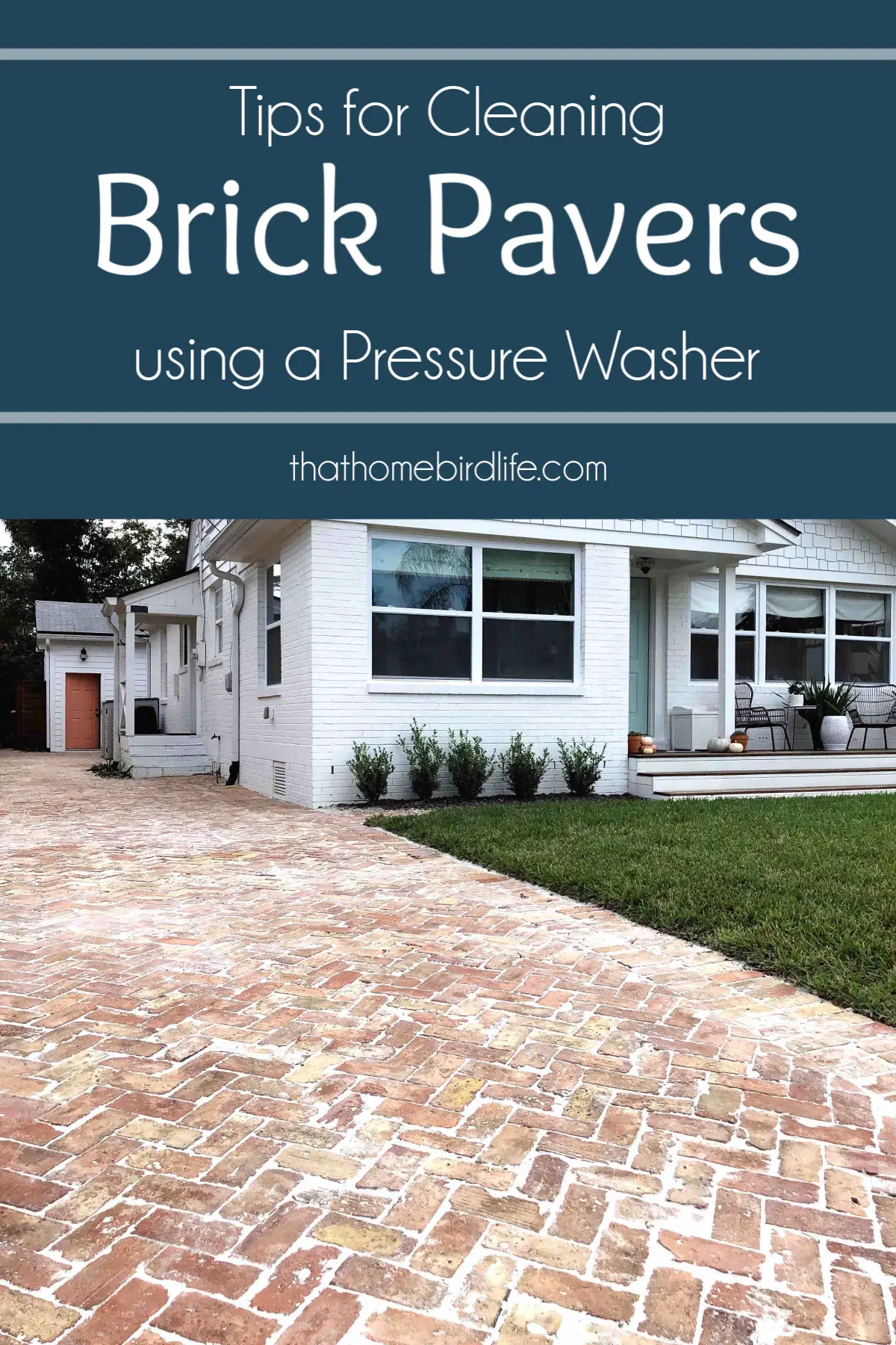 before and after pressure washing brick pavers