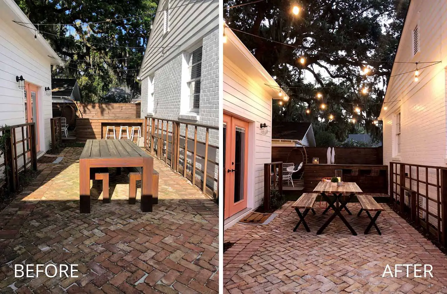 dining patio before and after refresh