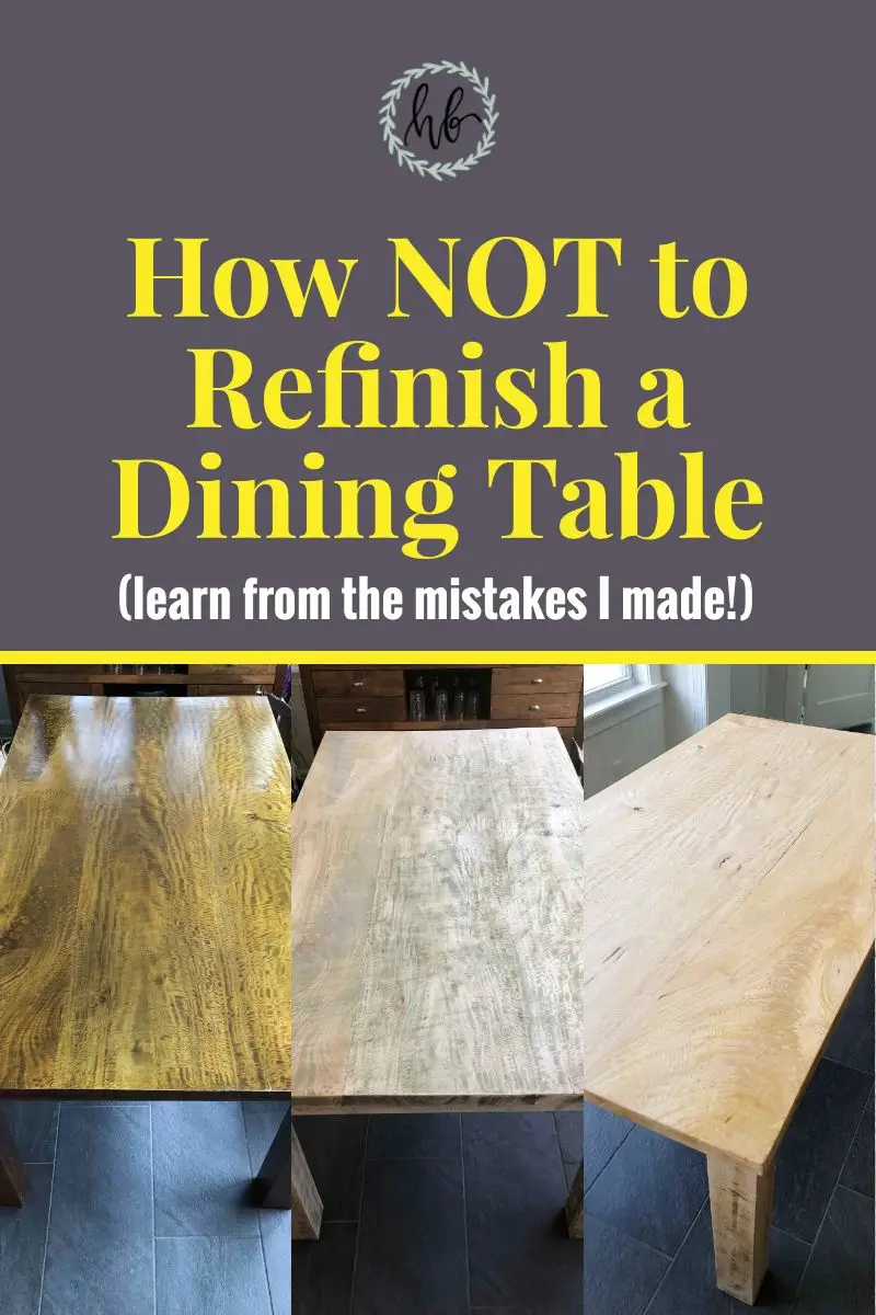 how not to refinish a dining room table