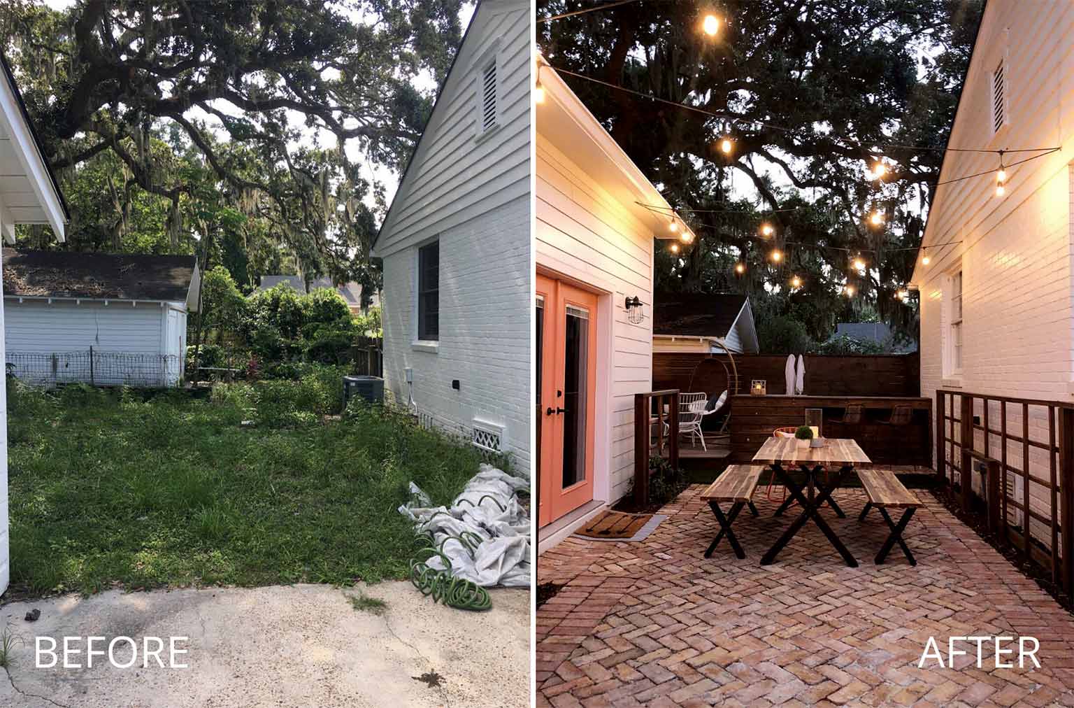 dining patio before and after refresh