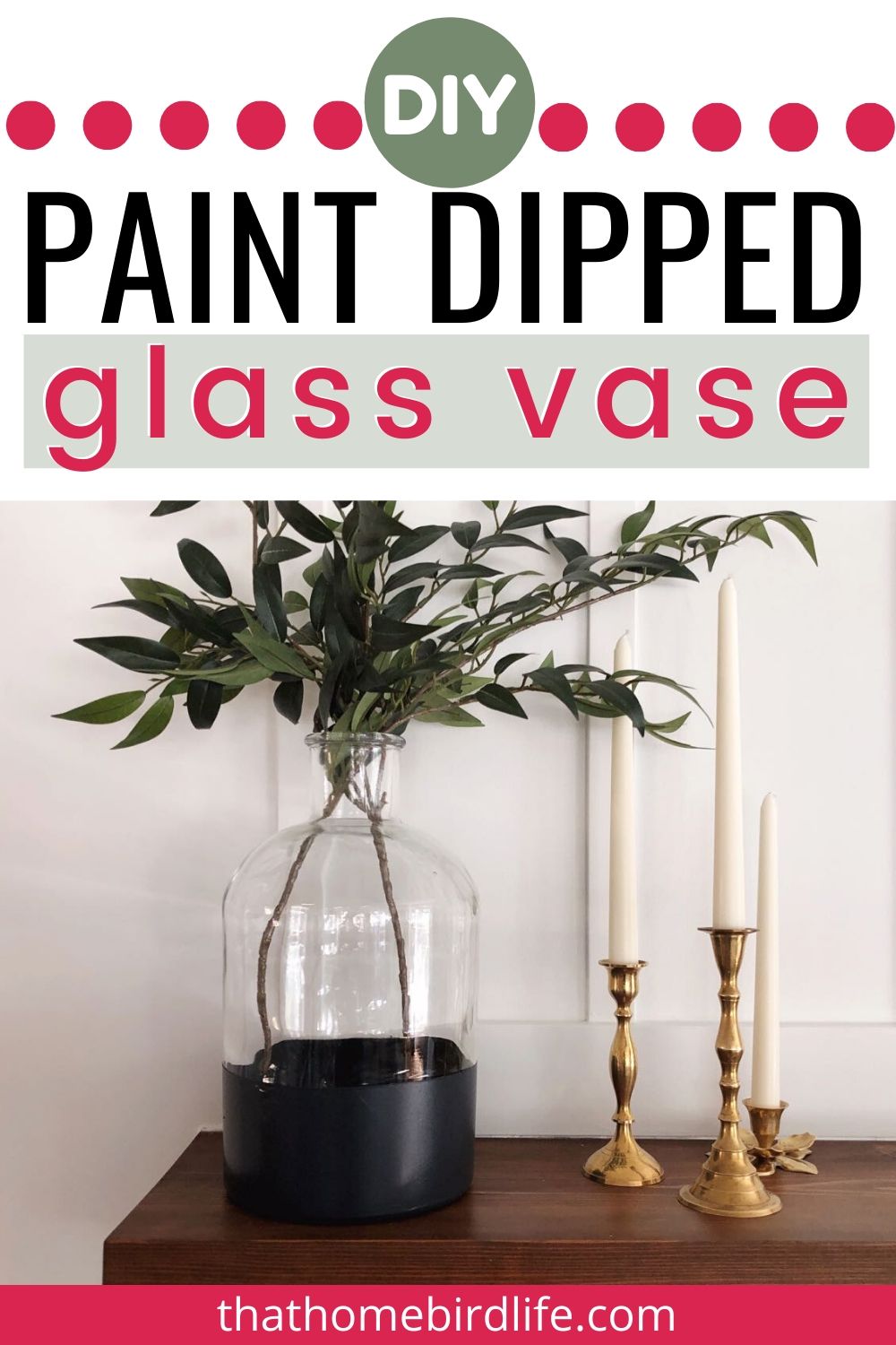 DIY Paint Dipped Glass Vase