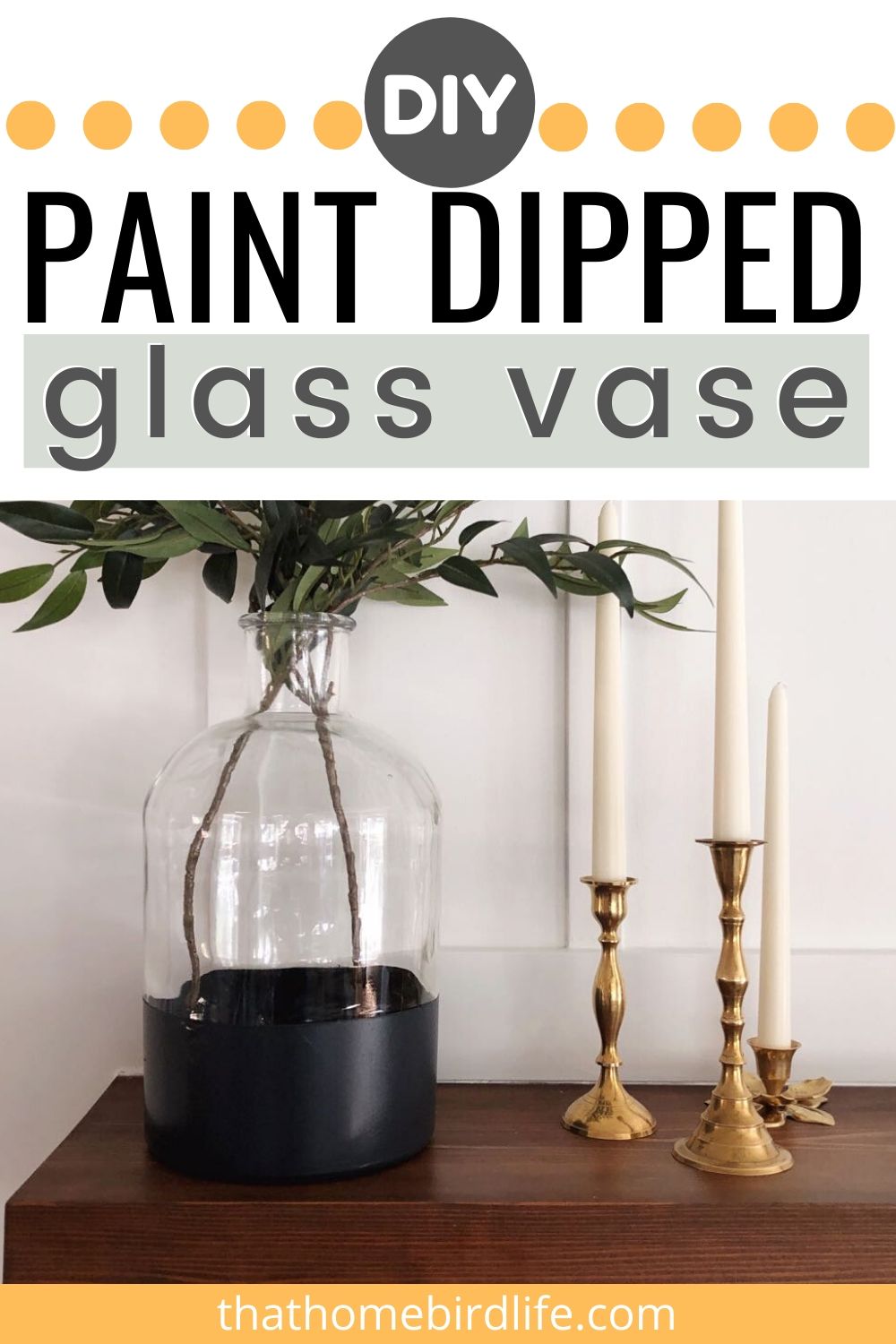 DIY Paint Dipped Glass Vase