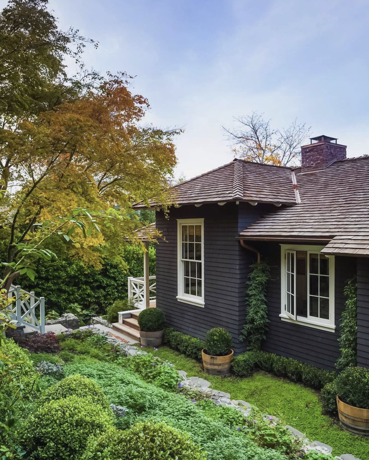 exterior of a black house