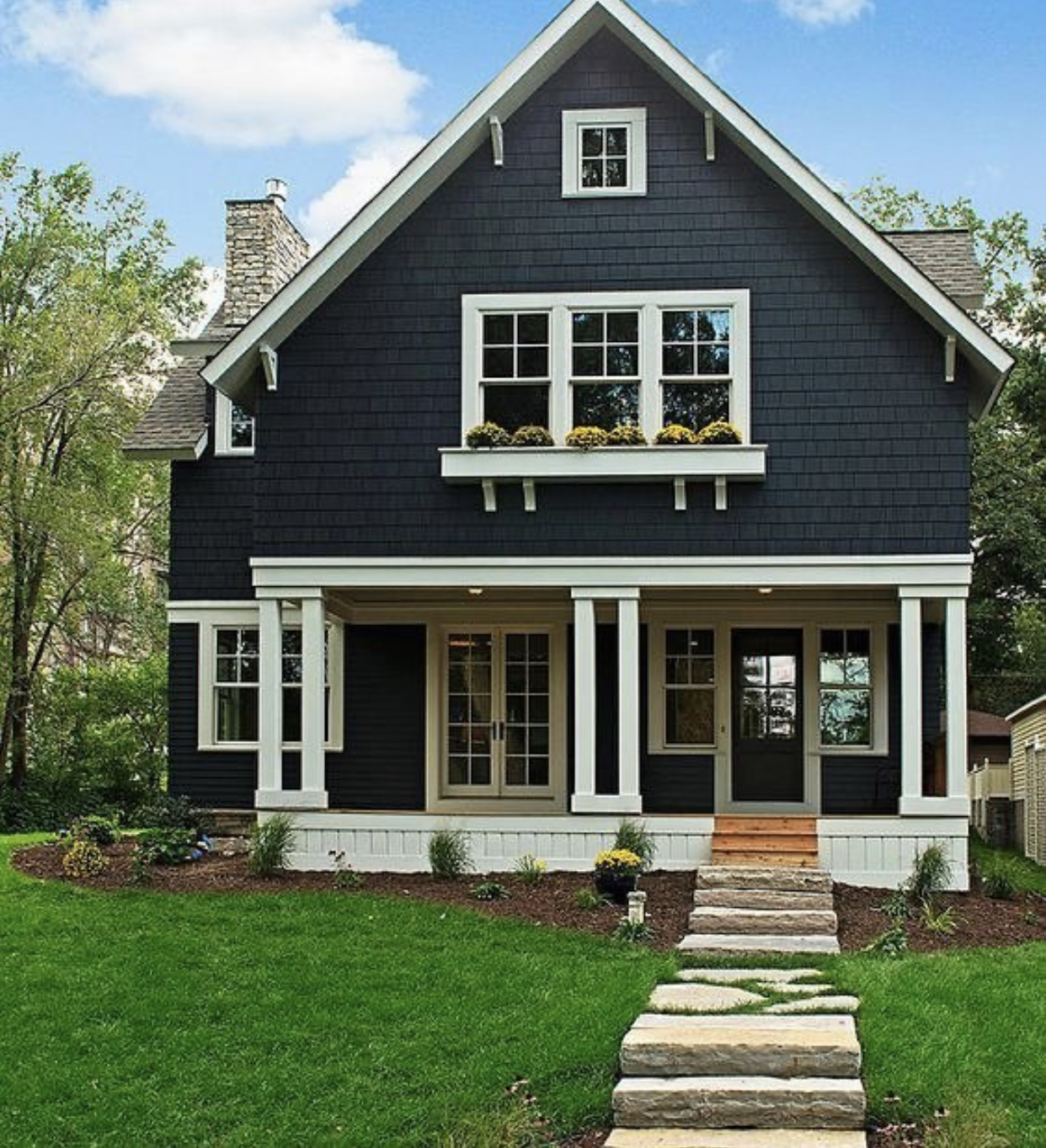 exterior of a black house