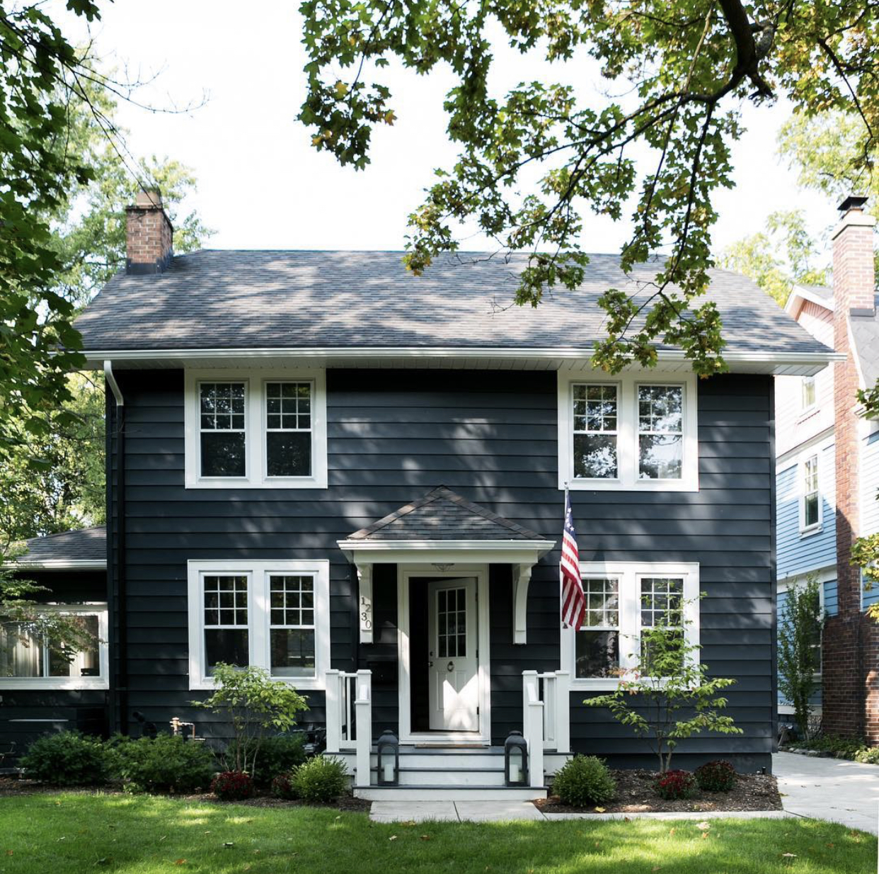 exterior of a black house