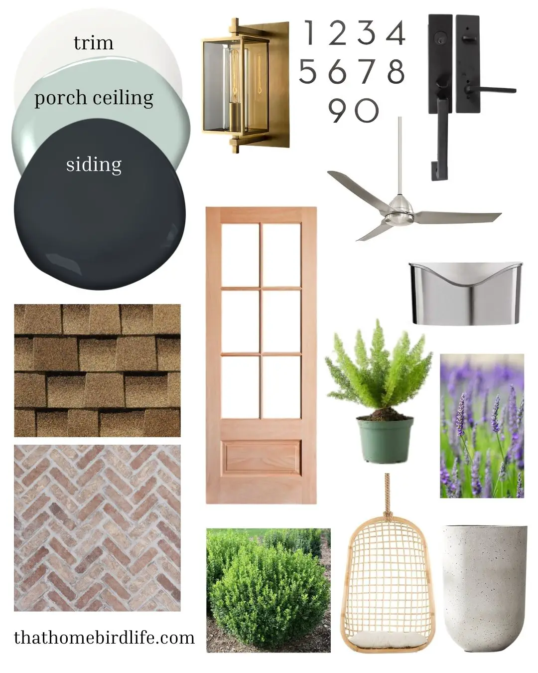moodboard showing choices for exterior