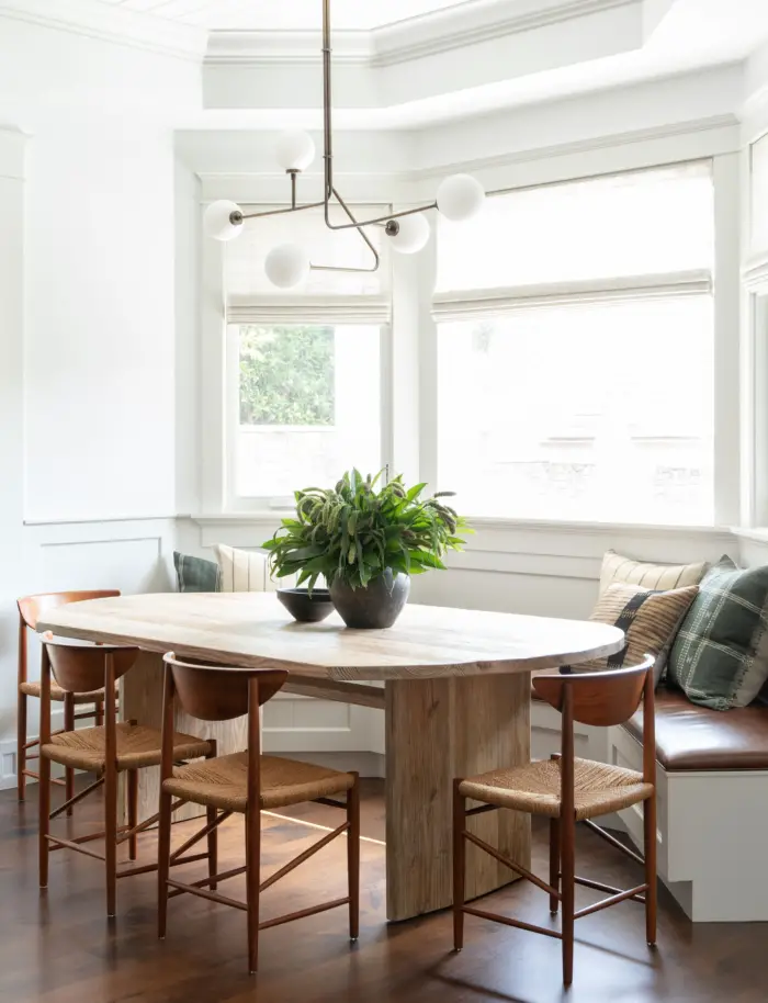 dining room with wood floors and natural light