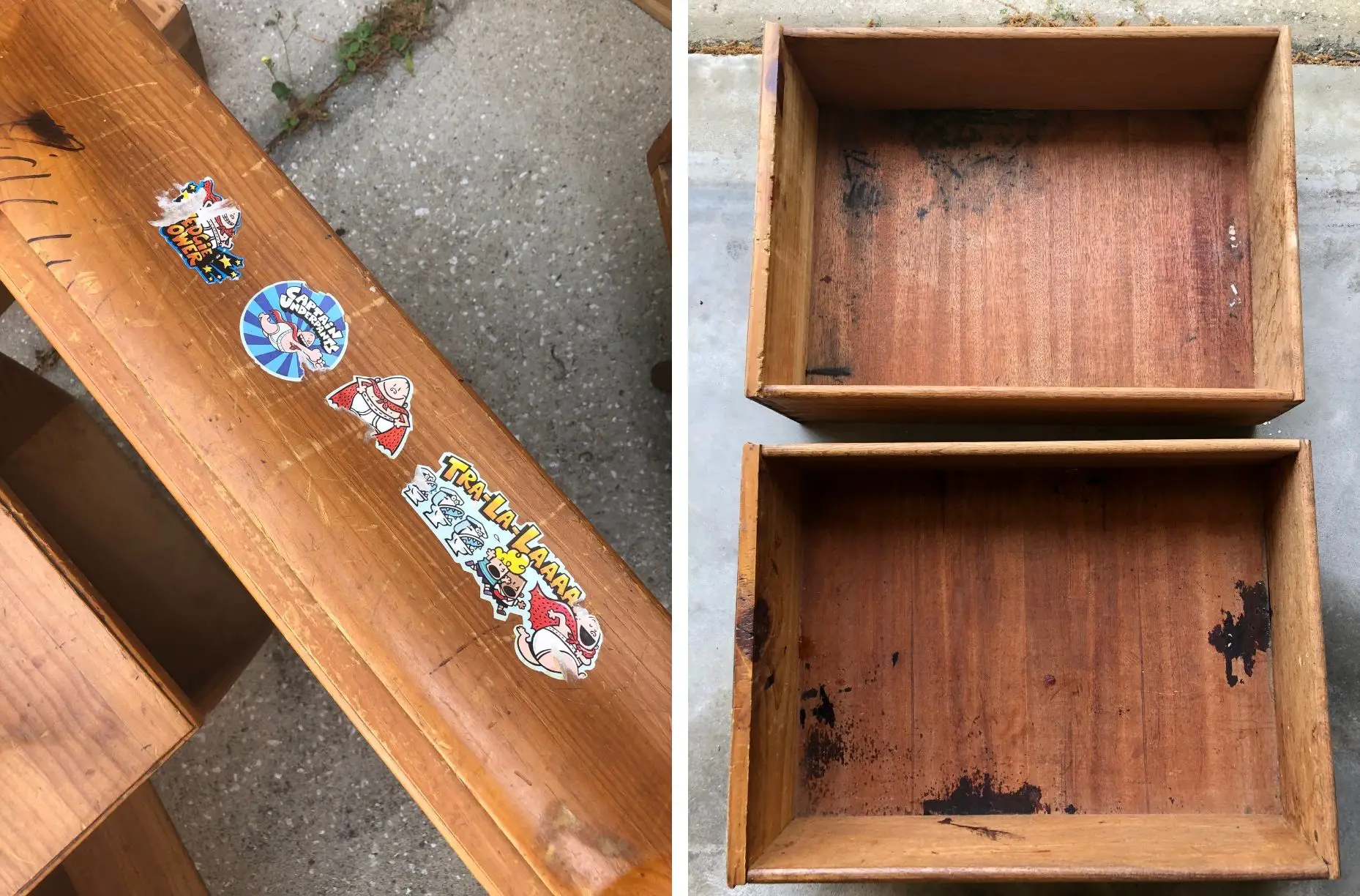 cleaning up wood dresser
