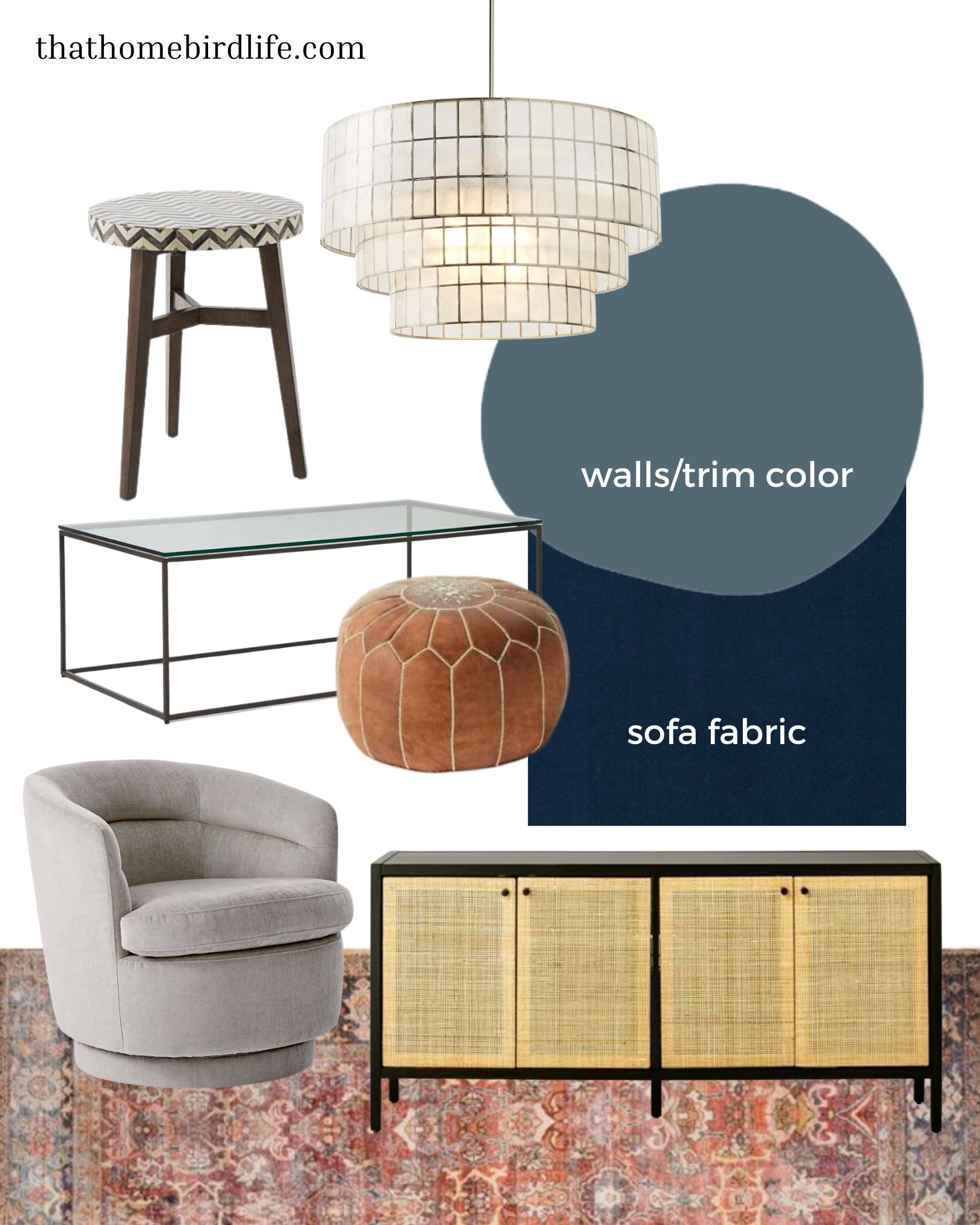 mood board for the guest bedroom / den