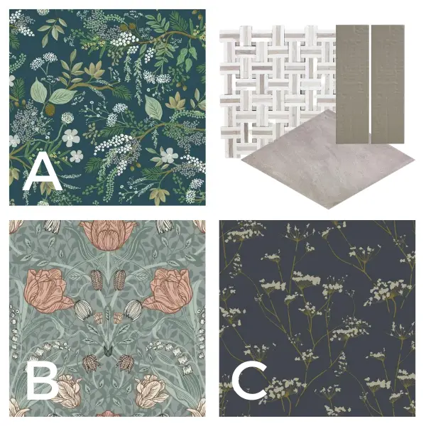 wallpaper choices for primary bathroom