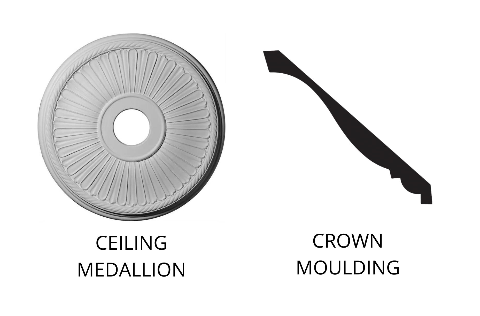 ceiling medallion and crown moulding