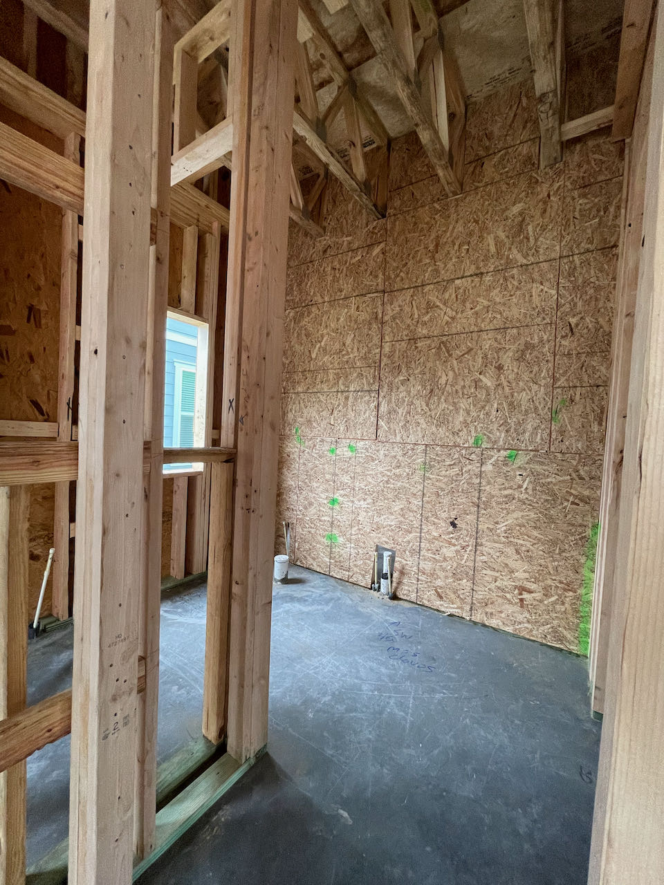 guest bathroom framing progress