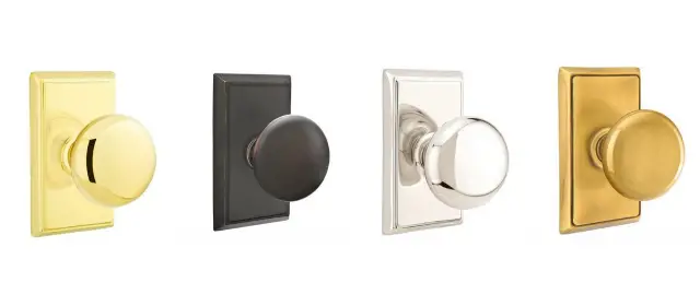 four different door knob finishes